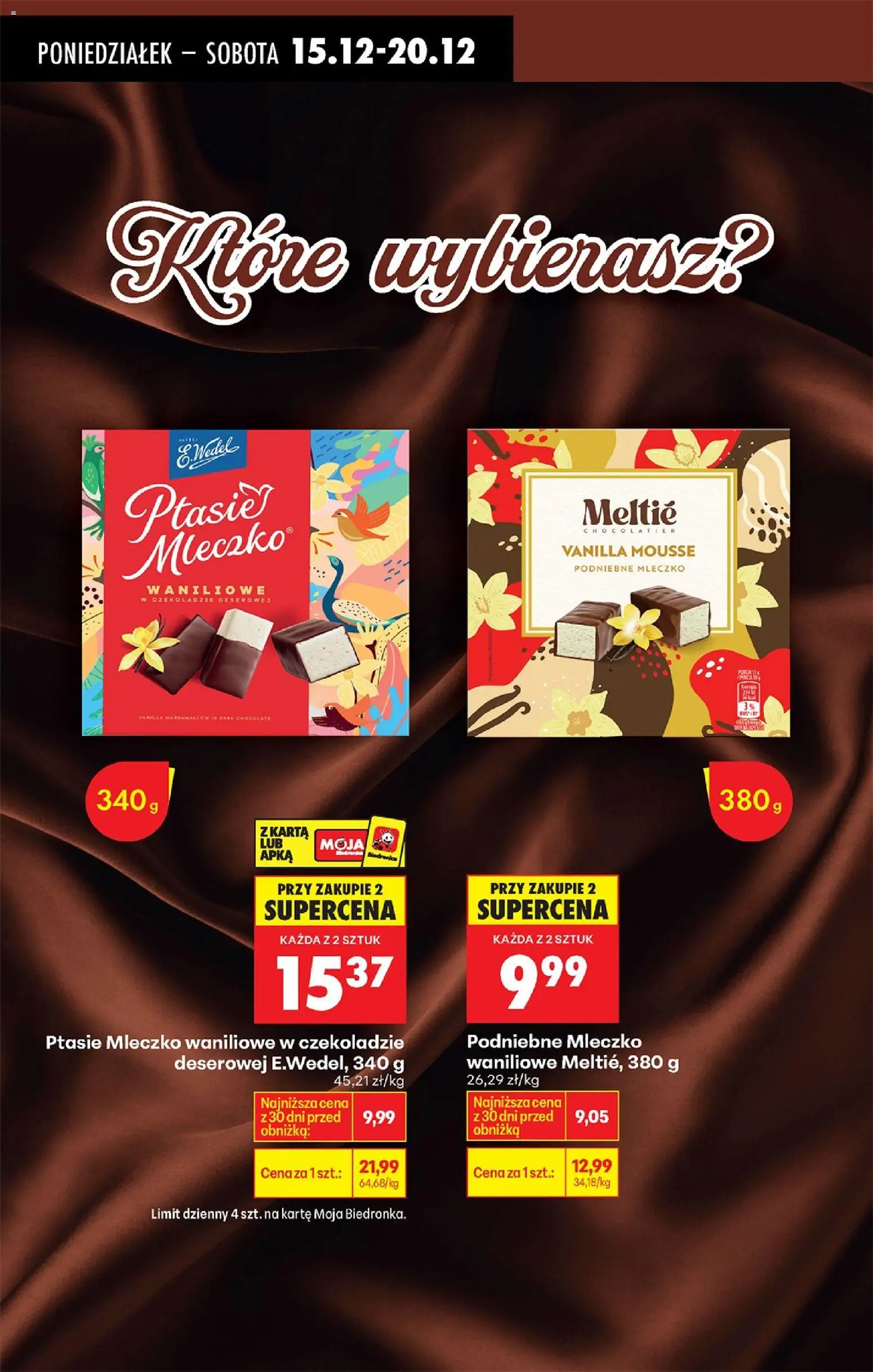 Biedronka gazetka od 15.12.2025 | Strona: 84 | Produkty: Karta, Ptasie mleczko, Podniebne mleczko