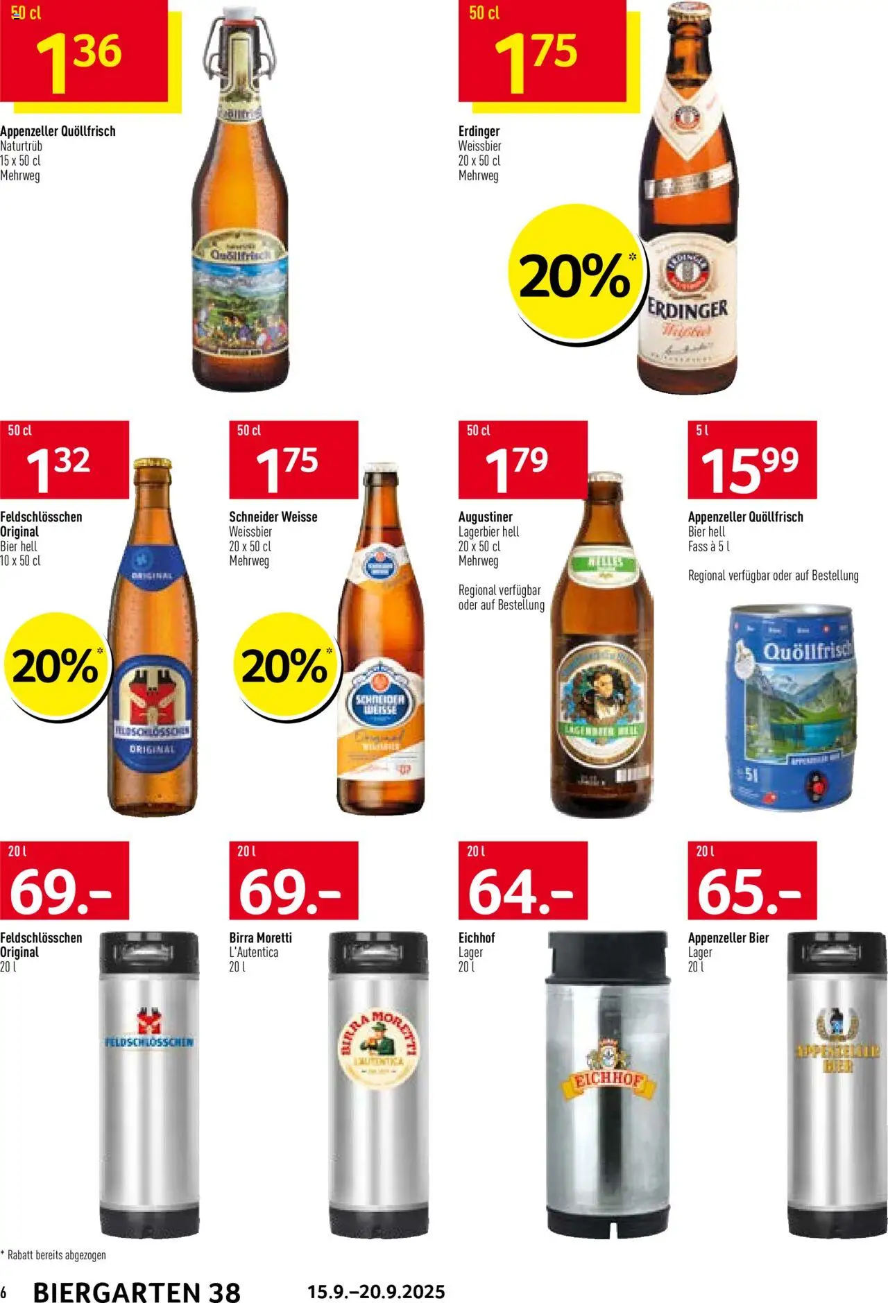 Prodega Aktionen Biergarten – gültig ab 15.09.2025 | Seite: 6 | Produkte: Weißbier, Bier