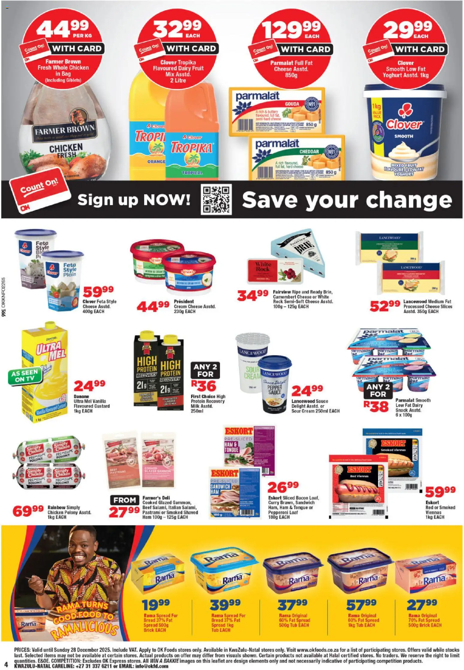 New OK Foods catalogue – valid from 10.12.2025 | Page: 4 | Products: Cheese, Polony, Fruit, Bacon