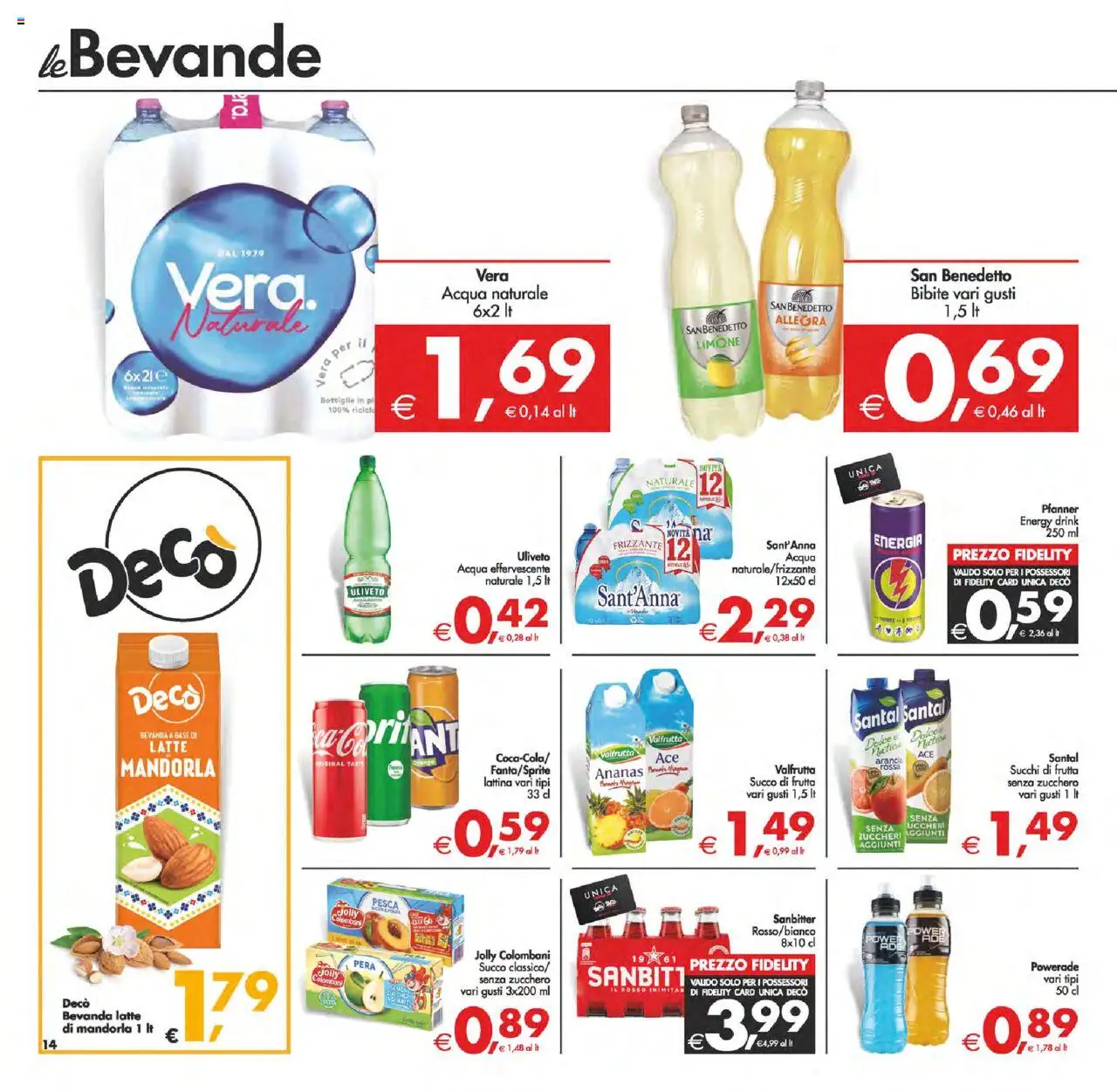 Volantino Decò del 22.08.2025 | Pagina: 14 | Prodotti: Limone, Pesca, Collant, Succo di frutta