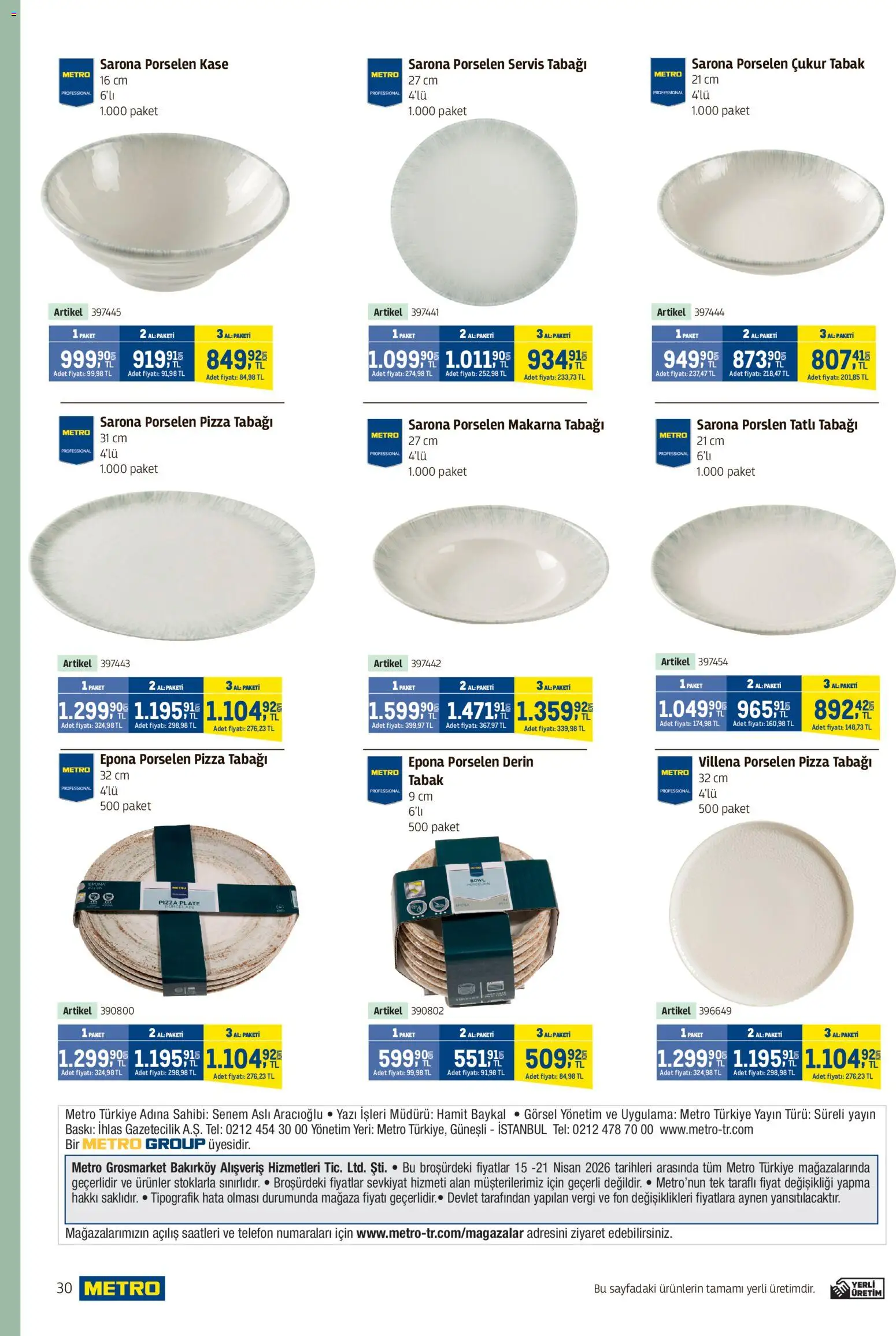 Metro - Kafeler & Pastaneler Kataloğu - 15.04.2026 tarihinden itibaren geçerlidir | Sayfa: 30 | Ürünler: Baskı, Pizza, Makarna, Telefon