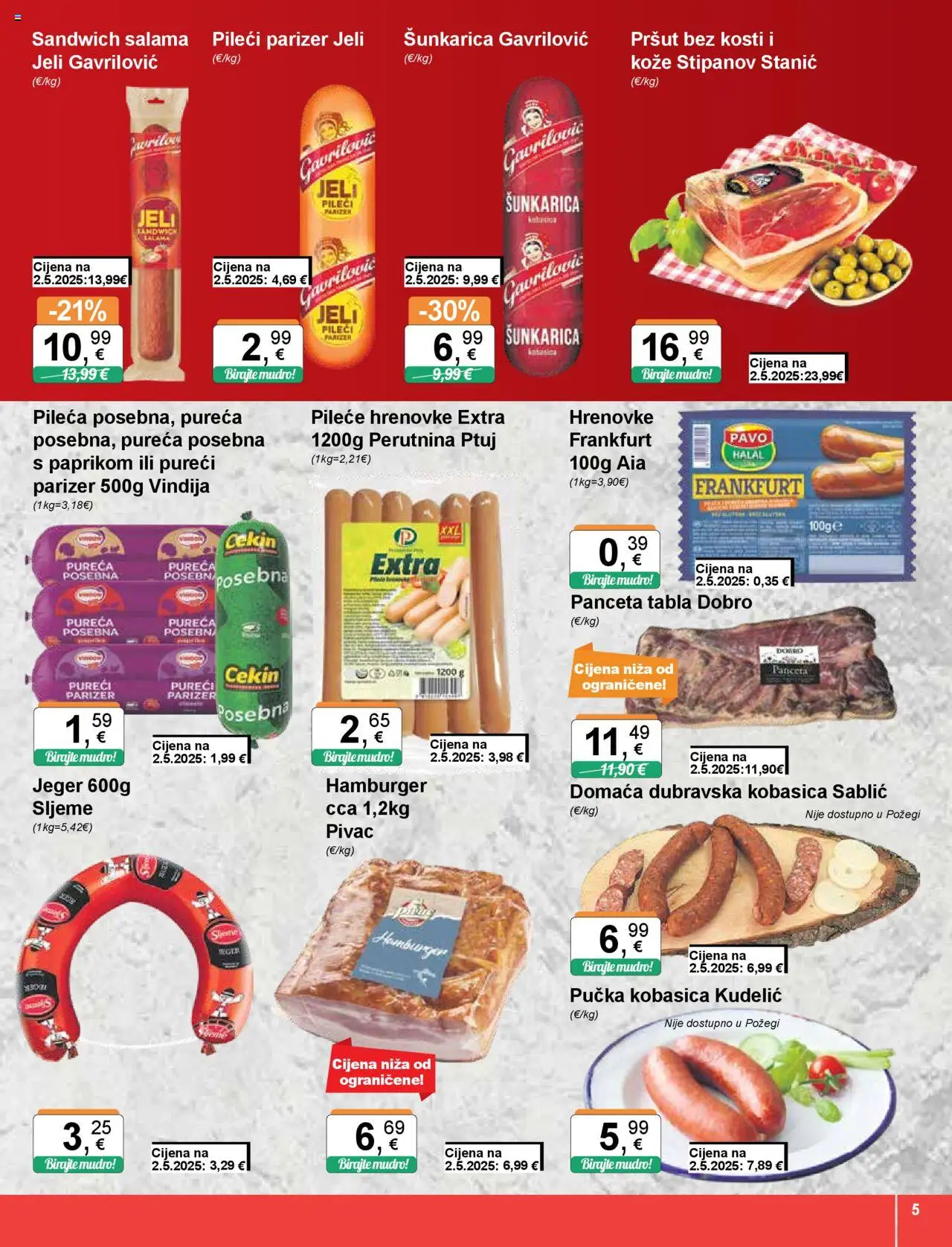 KTC katalog | vrijedi od 17.09.2025 | Stranica: 5 | Proizvodi: Vindija, Hrenovke, Pršut, Kobasica
