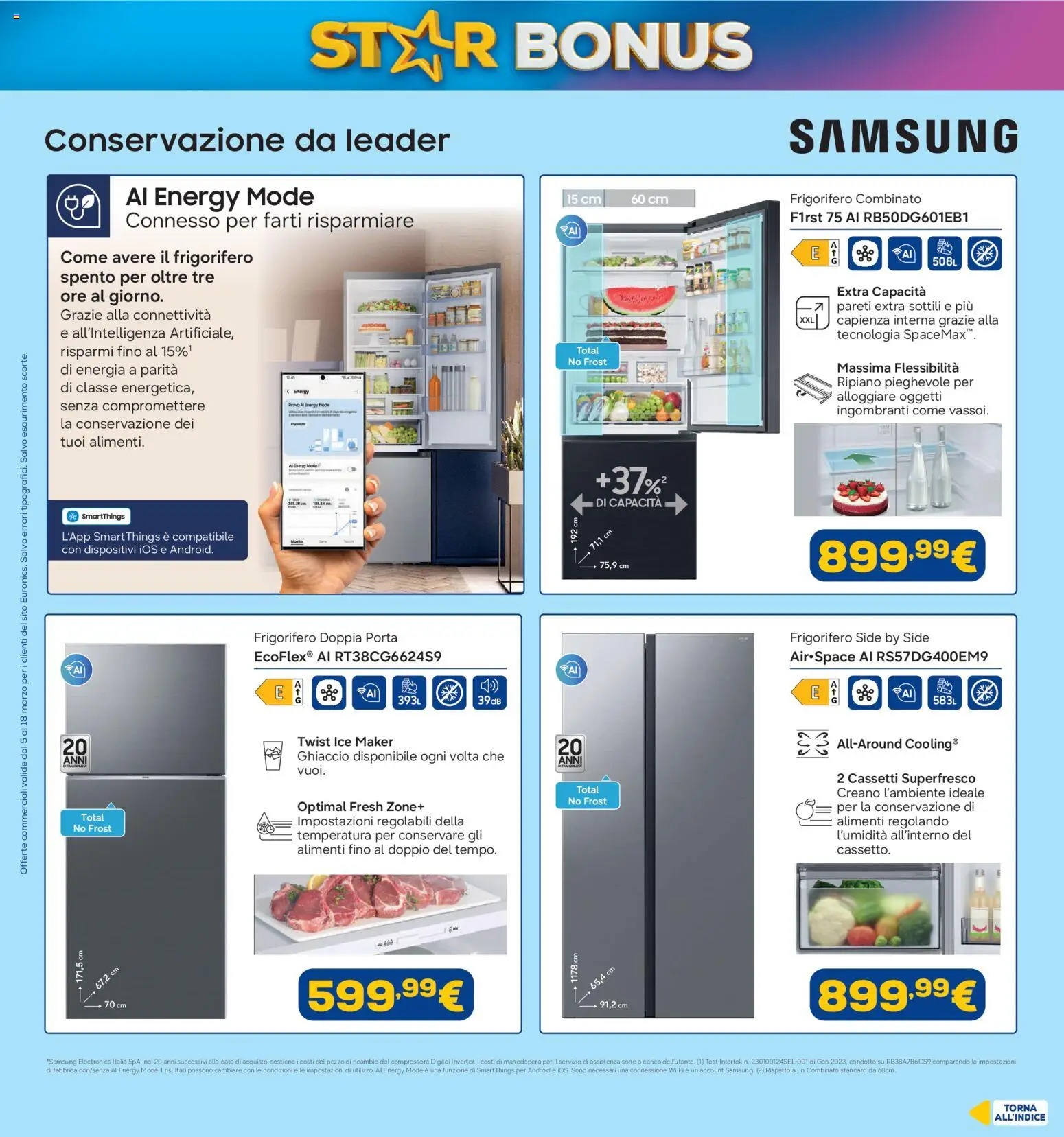 Volantino Euronics del 05.03.2026 | Pagina: 11 | Prodotti: Ripiano, Compressore, Data, Frigorifero