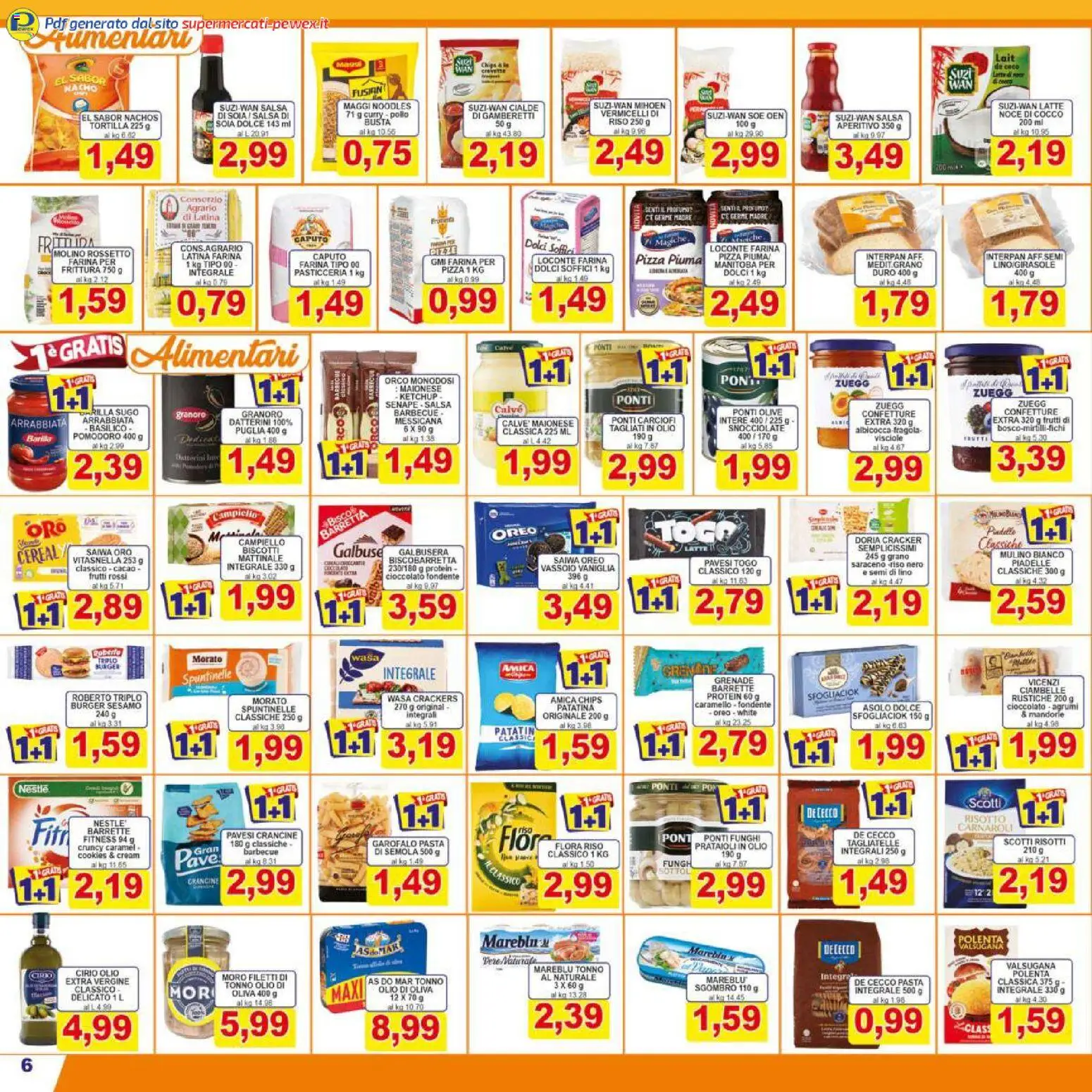 Volantino Pewex del 13.02.2026 | Pagina: 6 | Prodotti: Pizza, Salsa, Olive, Sgombro