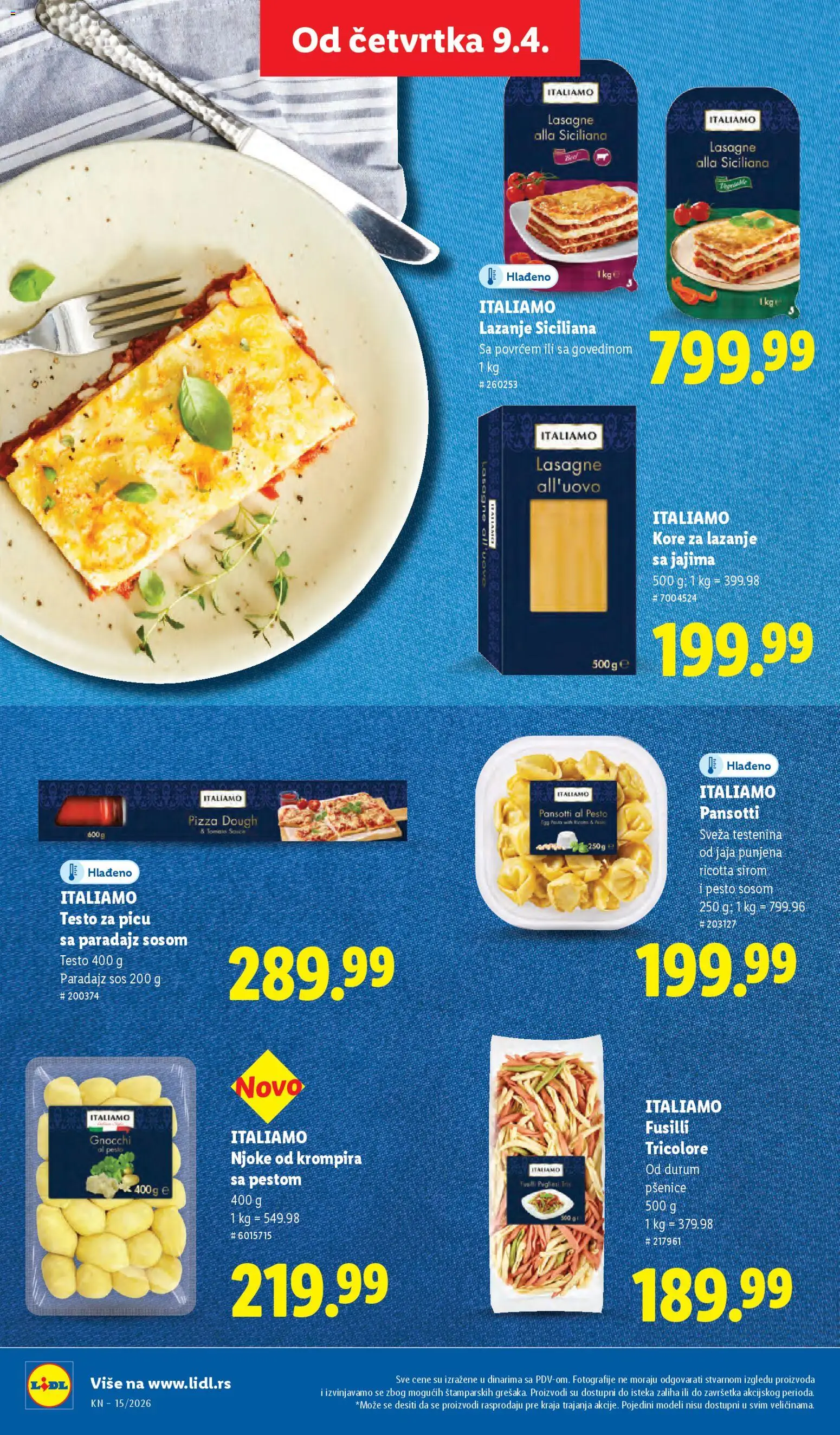 Lidl katalog - važi od 09.04.2026 | Strana: 56 | Proizvode: Testenina, Pesto, Sos, Paradajz