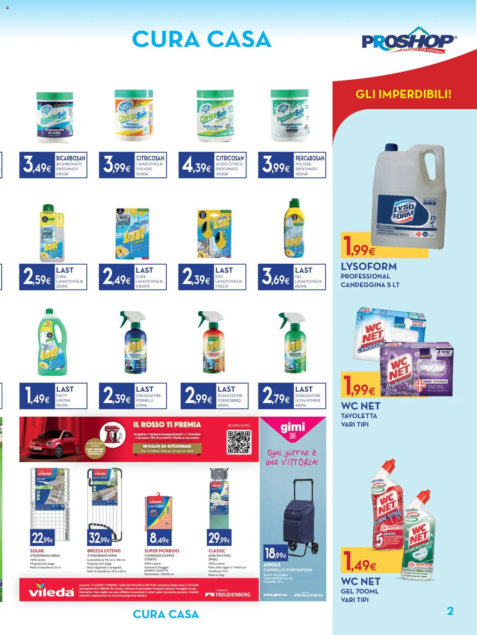 Volantino Proshop del 23.04.2026 | Pagina: 3 | Prodotti: Candeggina, Bicarbonato, Lavastoviglie, WC