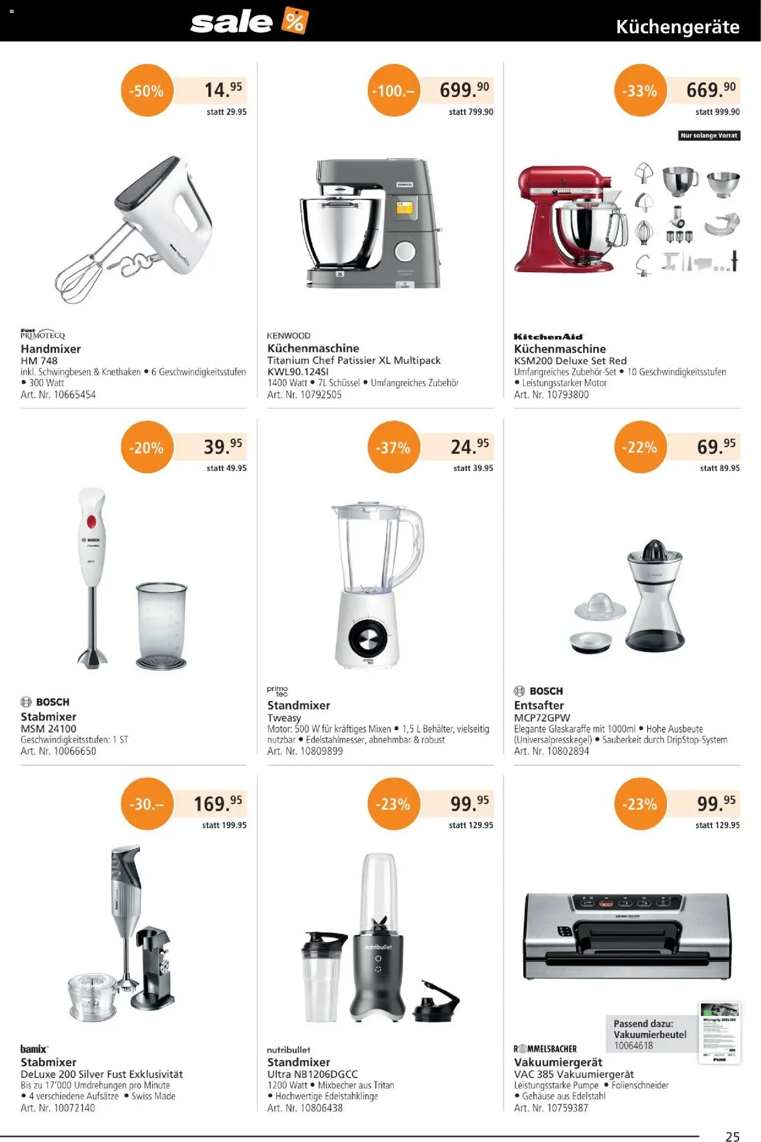 Fust Aktionen – gültig ab 25.12.2025 | Seite: 25 | Produkte: Entsafter, Stabmixer, Bosch