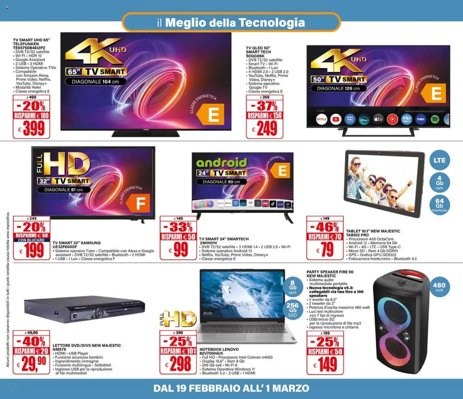 Volantino Il Gigante del 19.02.2026 | Pagina: 34 | Prodotti: Tablet, TV, Speaker, Samsung