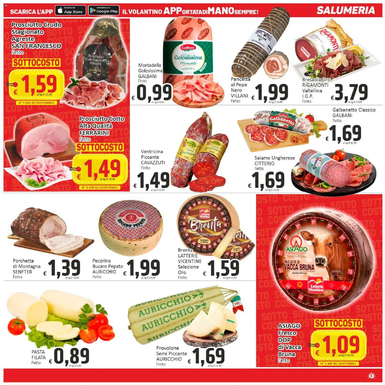 Volantino Paghi Poco del 30.01.2026 | Pagina: 5 | Prodotti: Porchetta, Bresaola, Pancetta, Prosciutto