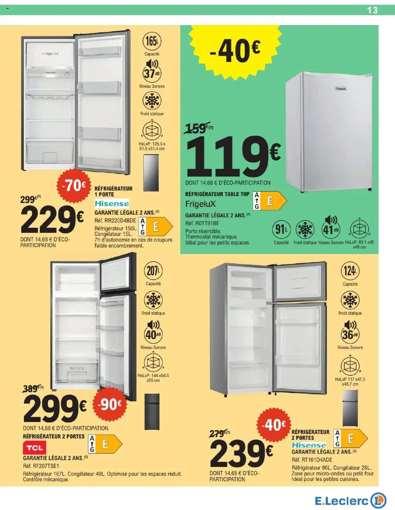  | Page: 13 | Produits: Réfrigérateur, Congélateur, Porte, Portes