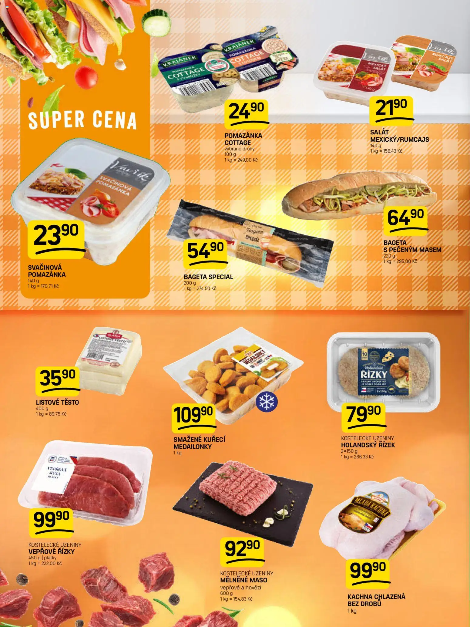 Flop leták od 04.02.2026 | Strana: 6 | Produkty: Vepřové řízky, Listové těsto, Uzeniny, Cottage