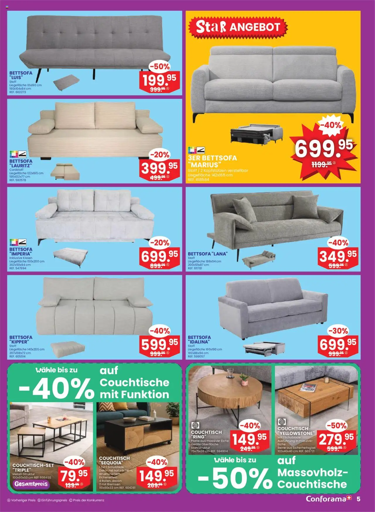 Conforama Aktionen – gültig ab 01.10.2025 | Seite: 5 | Produkte: Kissen, Couchtisch