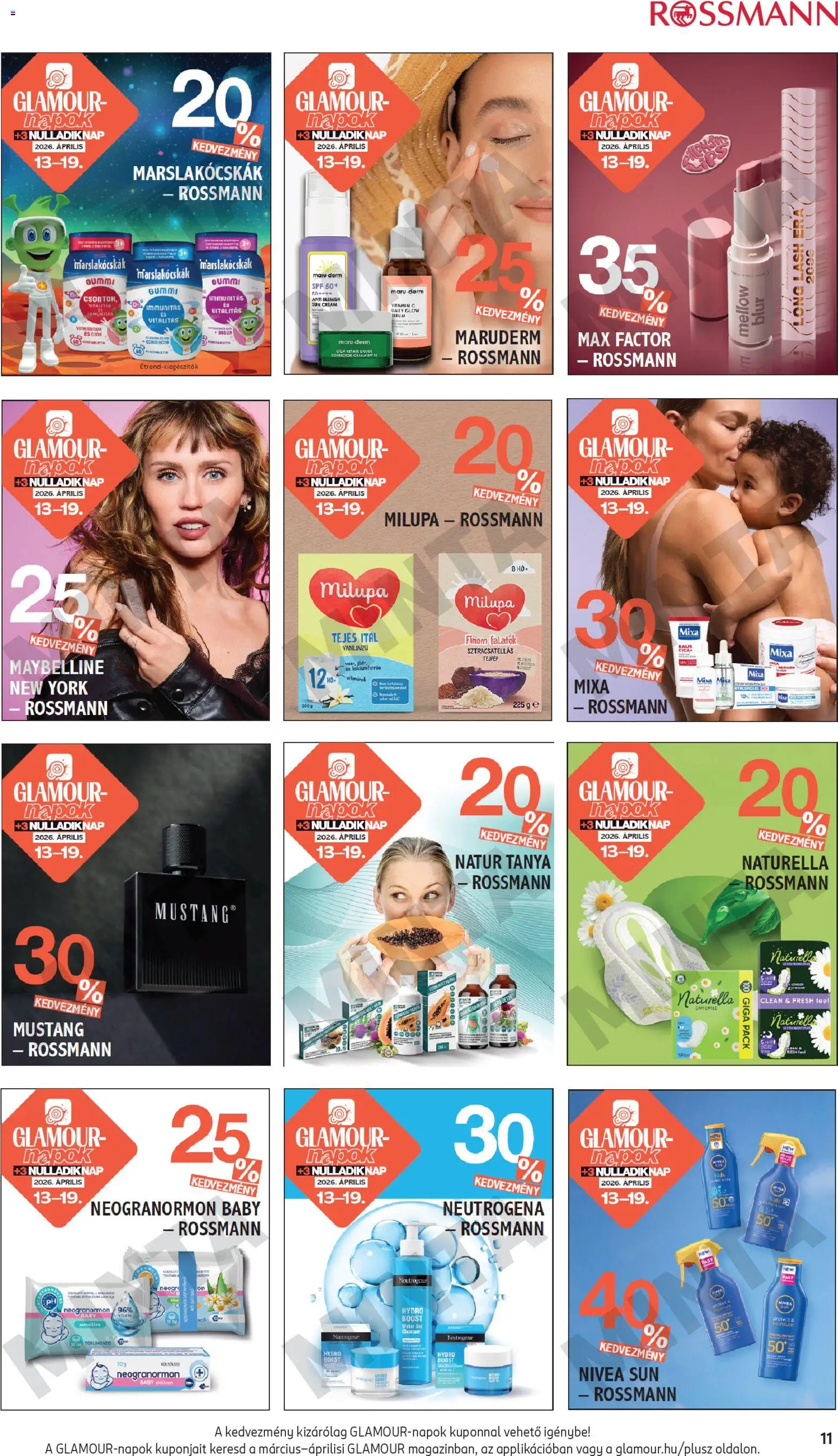 Rossmann akciós ujság - amely érvényes a következő dátumtól: 13.04.2026 | Oldal: 11 | Termékek: Vitamin c