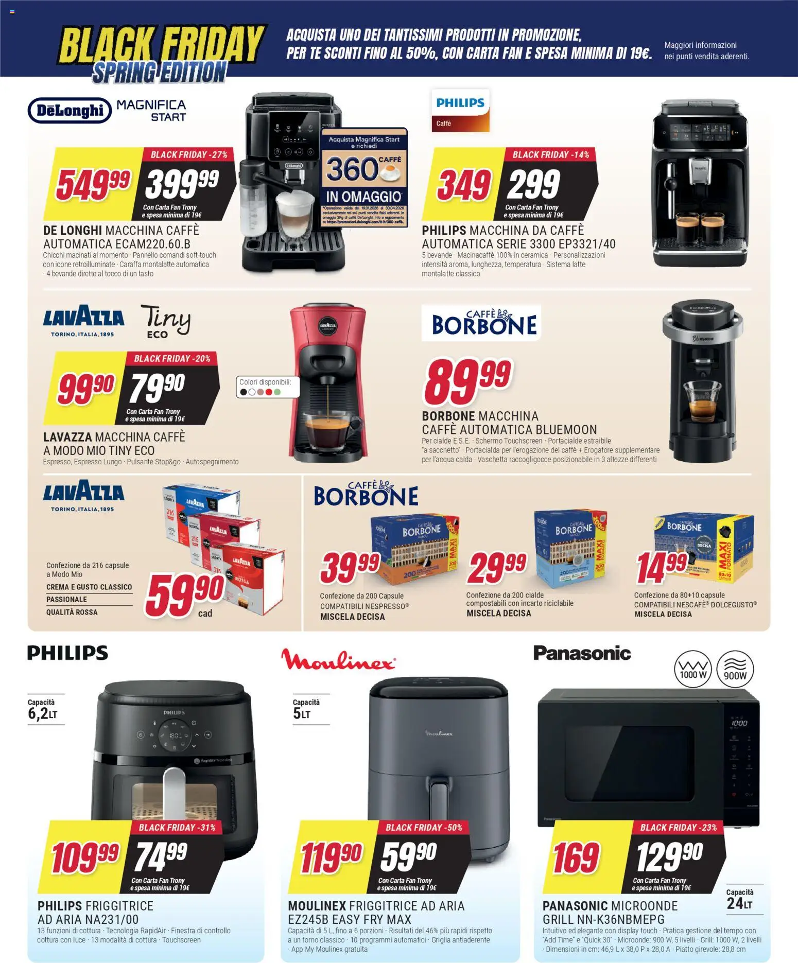 Volantino Trony volantino Trento del 19.03.2026 | Pagina: 20 | Prodotti: Schermo, Crema, Microonde, Macchina da caffe