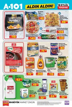 A101 Katalog Aldın Aldın - 18.09.2025 tarihinden itibaren geçerlidir | Sayfa: 1 | Ürünler: Krema, Tahıl, Sosis, Piliç