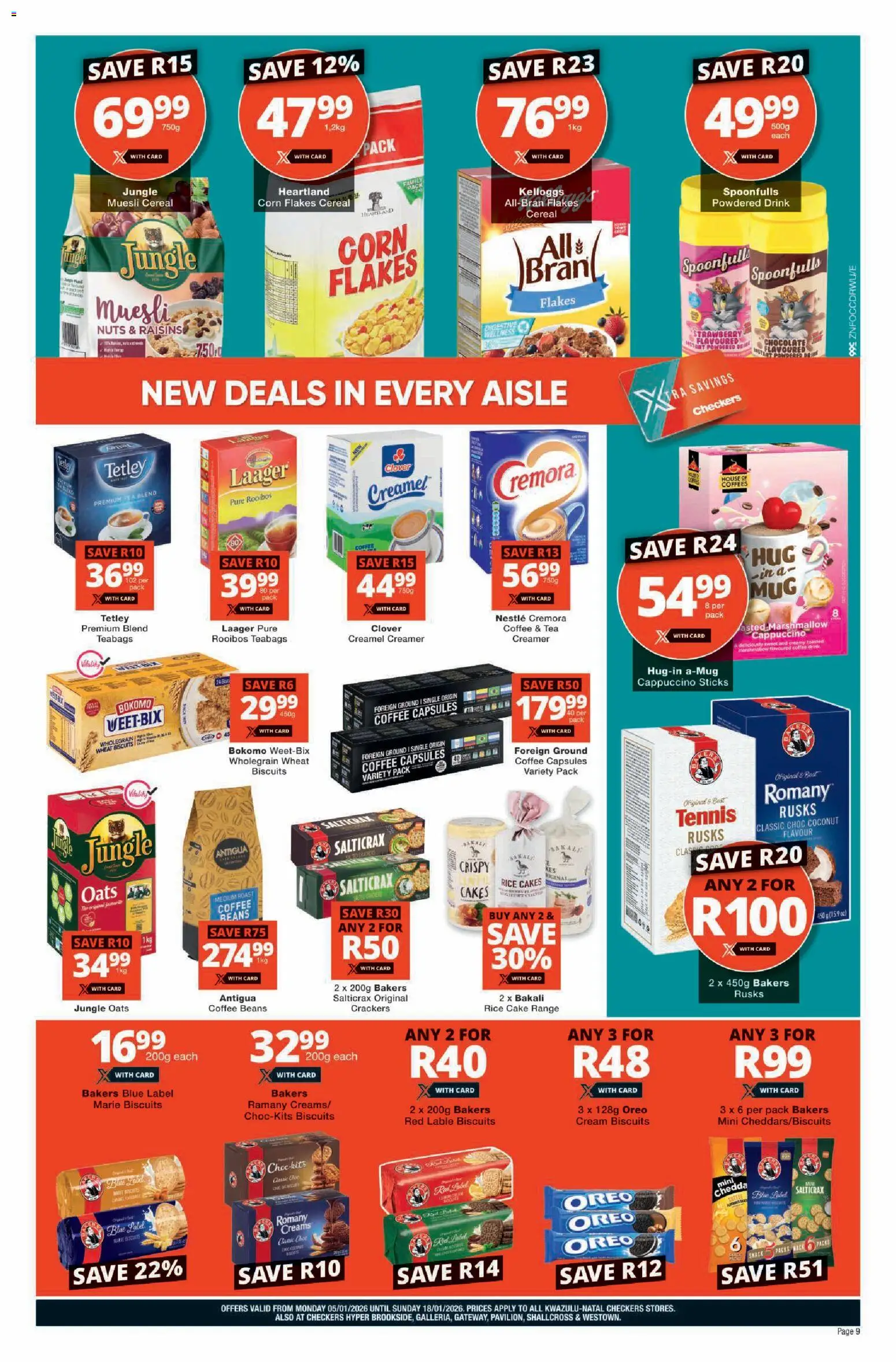 New Checkers catalogue – valid from 05.01.2026 | Page: 9 | Products: Cake, Corn, Coffee, Rusks
