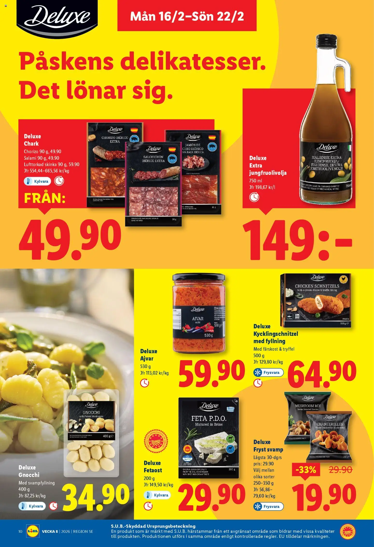 Lidl reklamblad aktuell från 16.02.2026 | Sida: 11 | Produkter: Svamp, Fetaost, Salami, Skinka