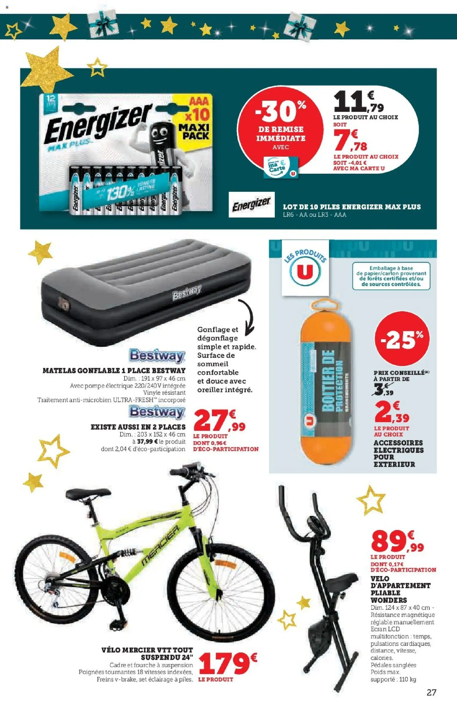 {H1} | Page: 27 | Produits: Matelas gonflable, Poignées, Piles, Cadre