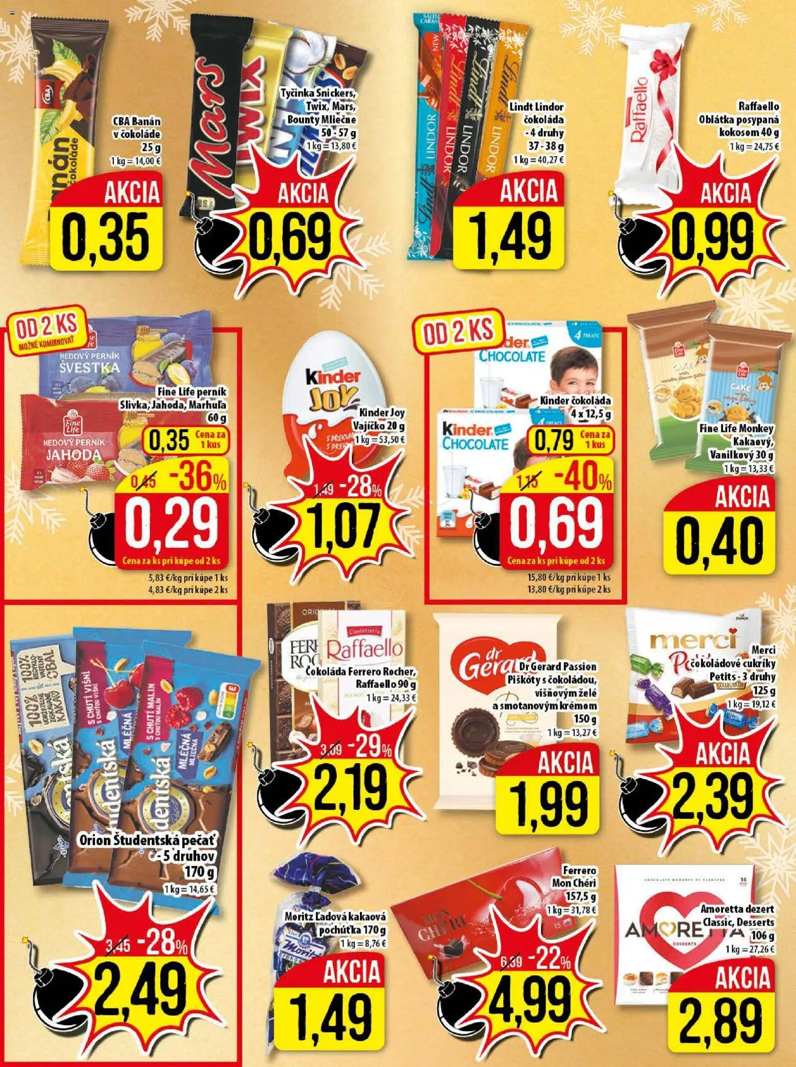 Nové Klas akcie – leták je platný od 15.12.2023 | Strana: 13 | Produkty: Kinder, Čokoláda, Cukríky, Študentská pečať