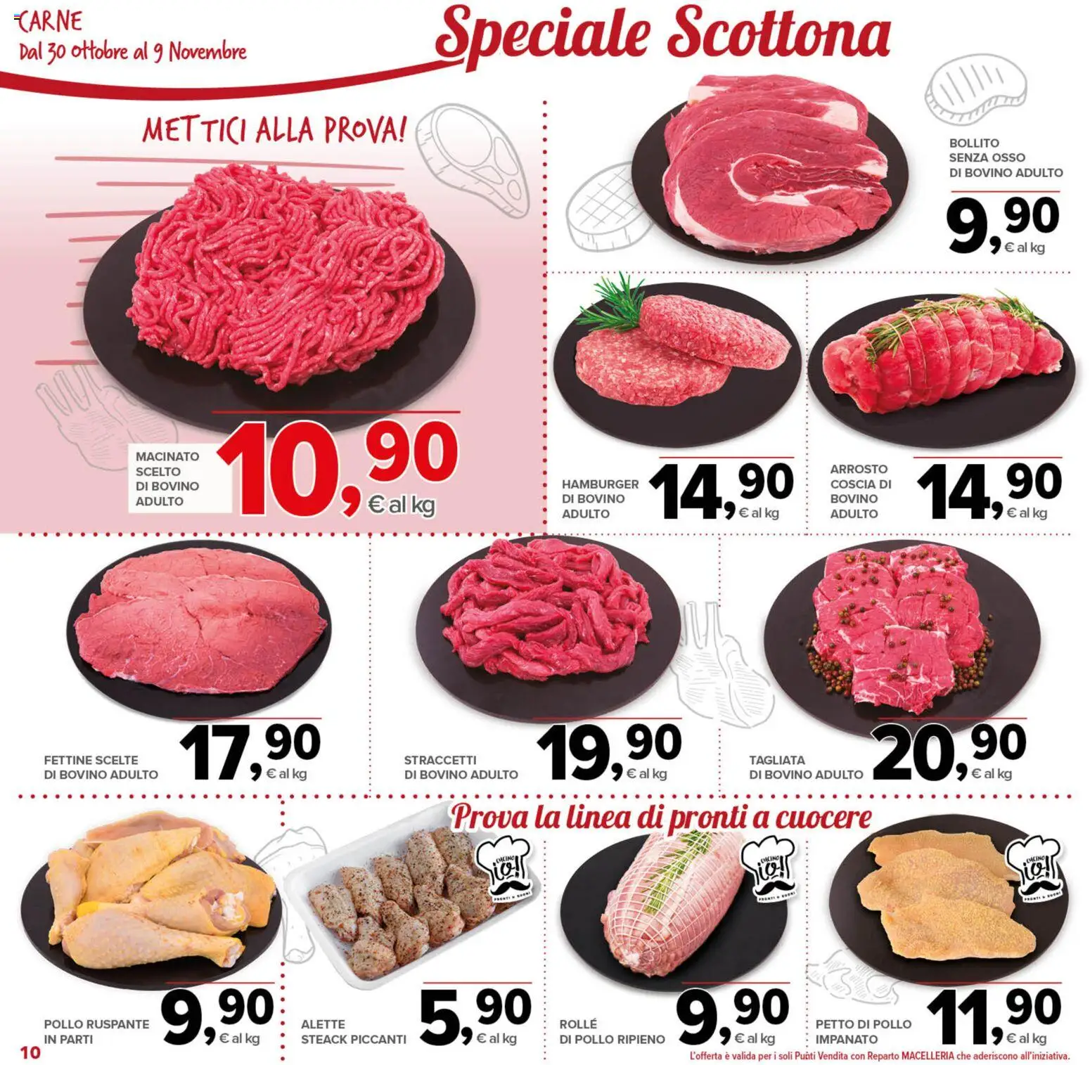 Volantino Todis del 30.10.2025 | Pagina: 10 | Prodotti: Bovino, Petto di Pollo, Pollo, Macinato