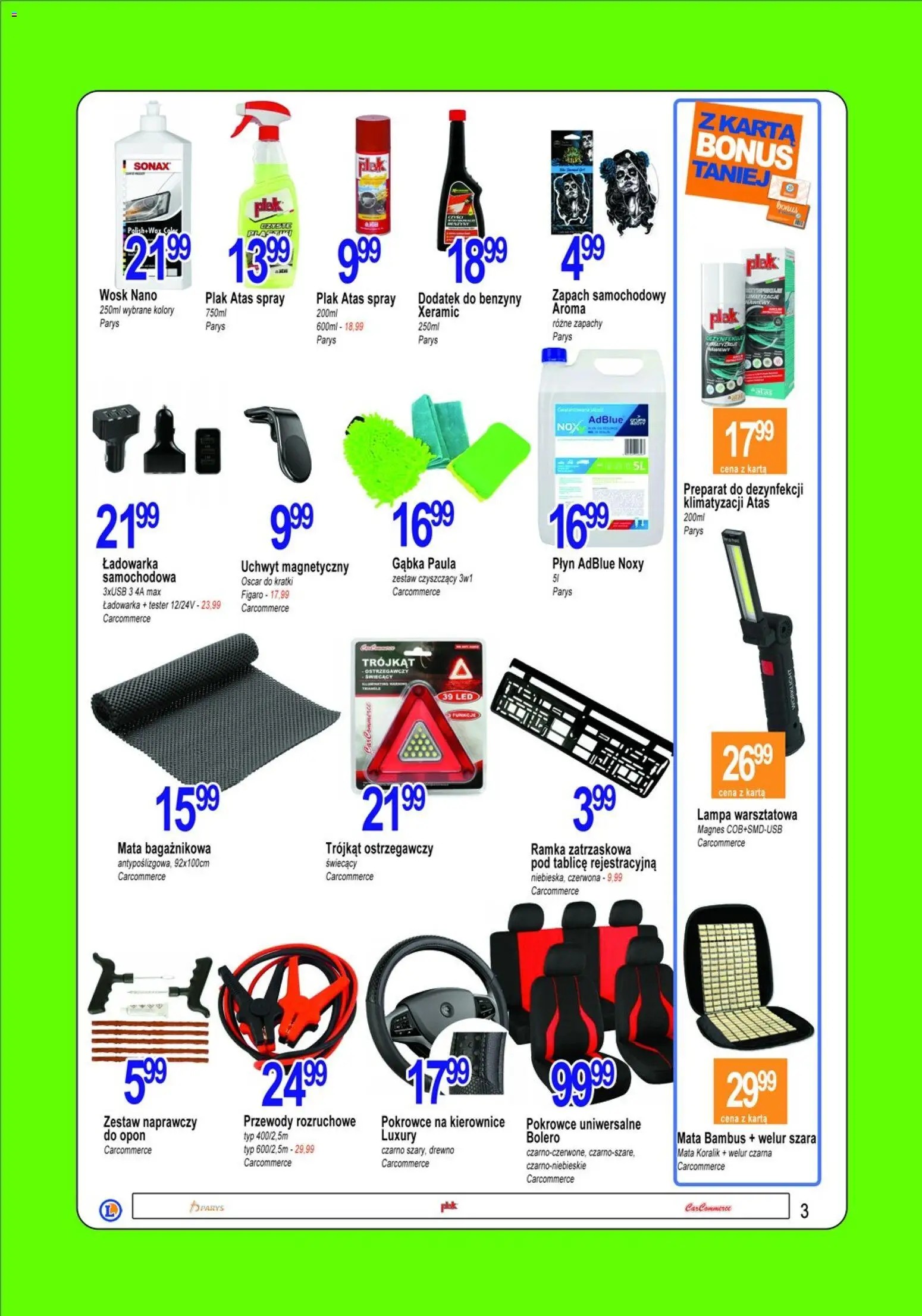 E.Leclerc gazetka - Tychy od 28.04.2026 | Strona: 3 | Produkty: Karta, Lampa warsztatowa, Zapach, Ramka
