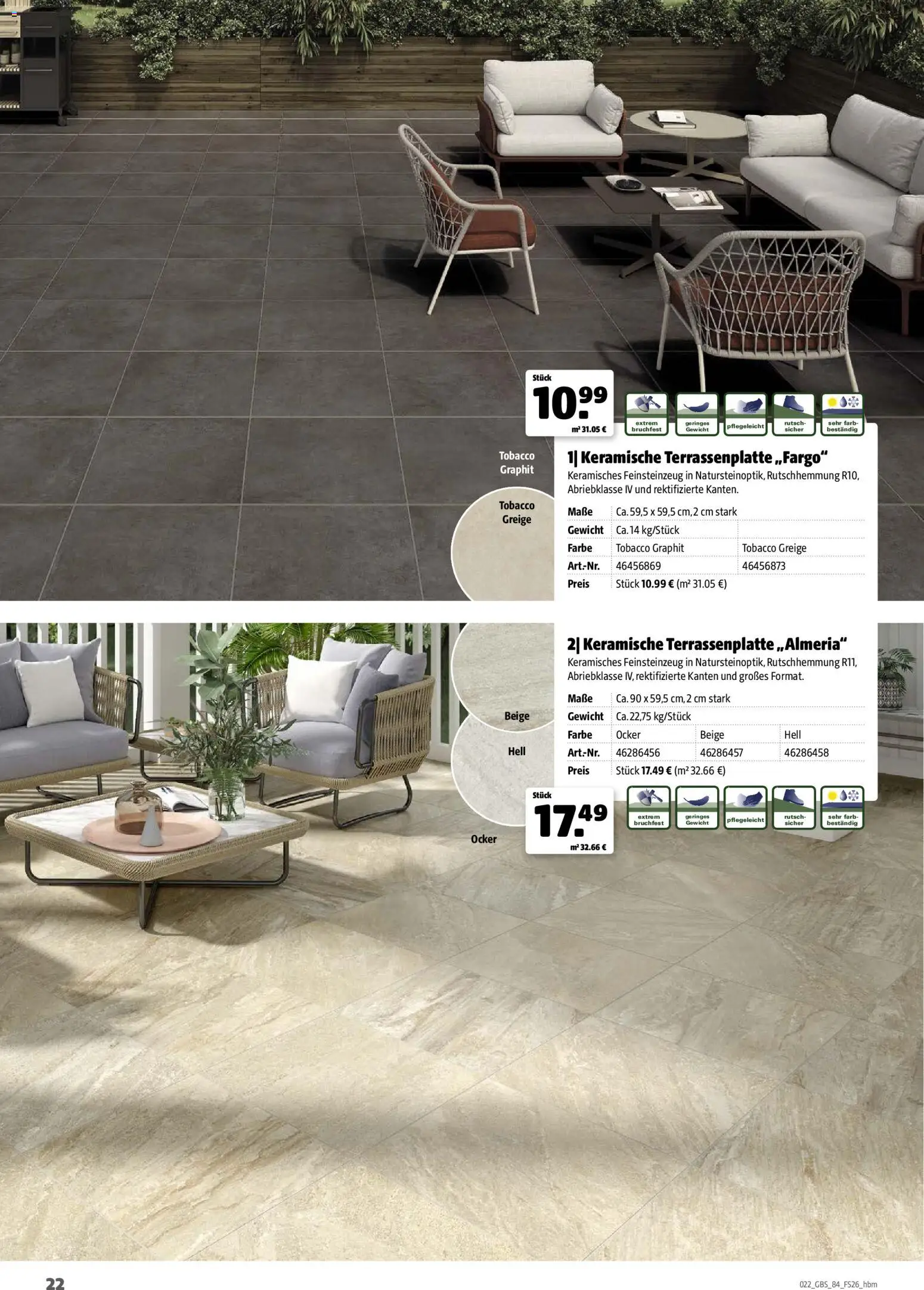 Hagebau Gartenbaustoffsortiment – gültig ab 02.03.2026 | Seite: 22 | Produkte: Gewicht