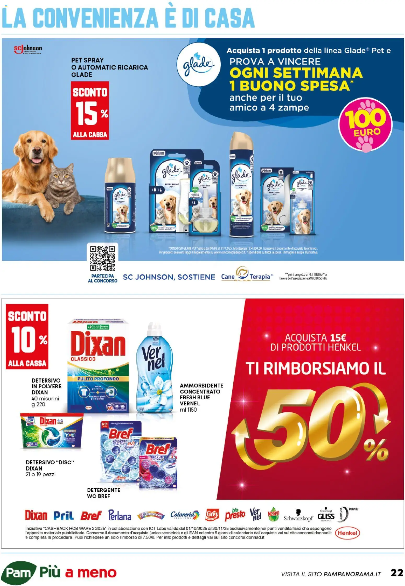 Volantino PAM del 06.11.2025 | Pagina: 22 | Prodotti: Ammorbidente, Detergente, WC