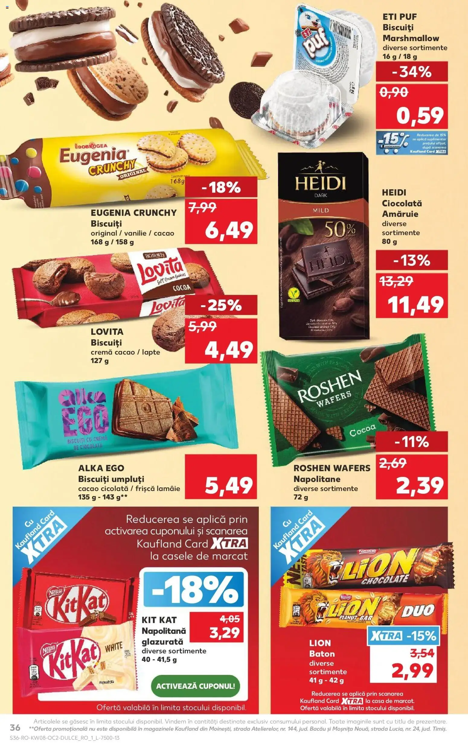 Noul catalog Kaufland – valabil de la 18.02.2026 | Pagină: 36 | Produse: Napolitane, Lapte, Cacao, Biscuiți