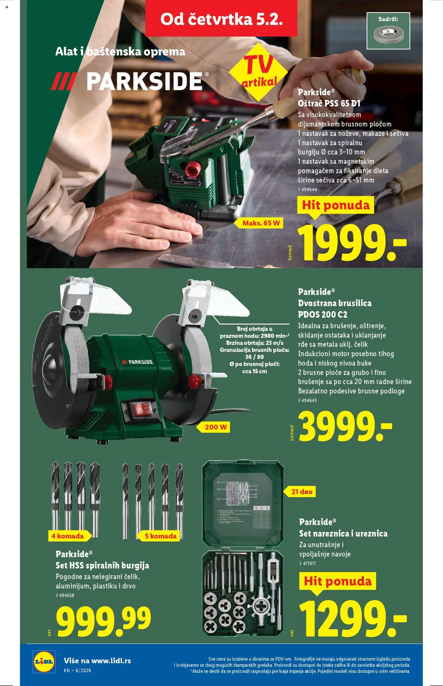 Lidl katalog - važi od 05.02.2026 | Strana: 62 | Proizvode: Parkside, Makaze, Brusilica
