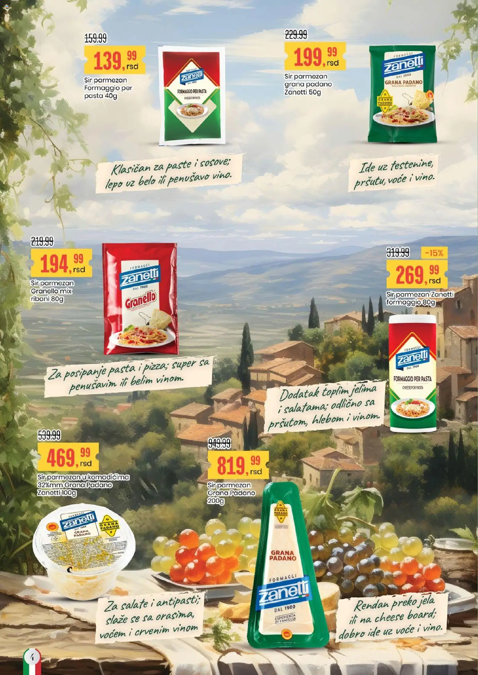 Aroma Market katalog - važi od 27.03.2026 | Strana: 4 | Proizvode: Sir, Parmezan