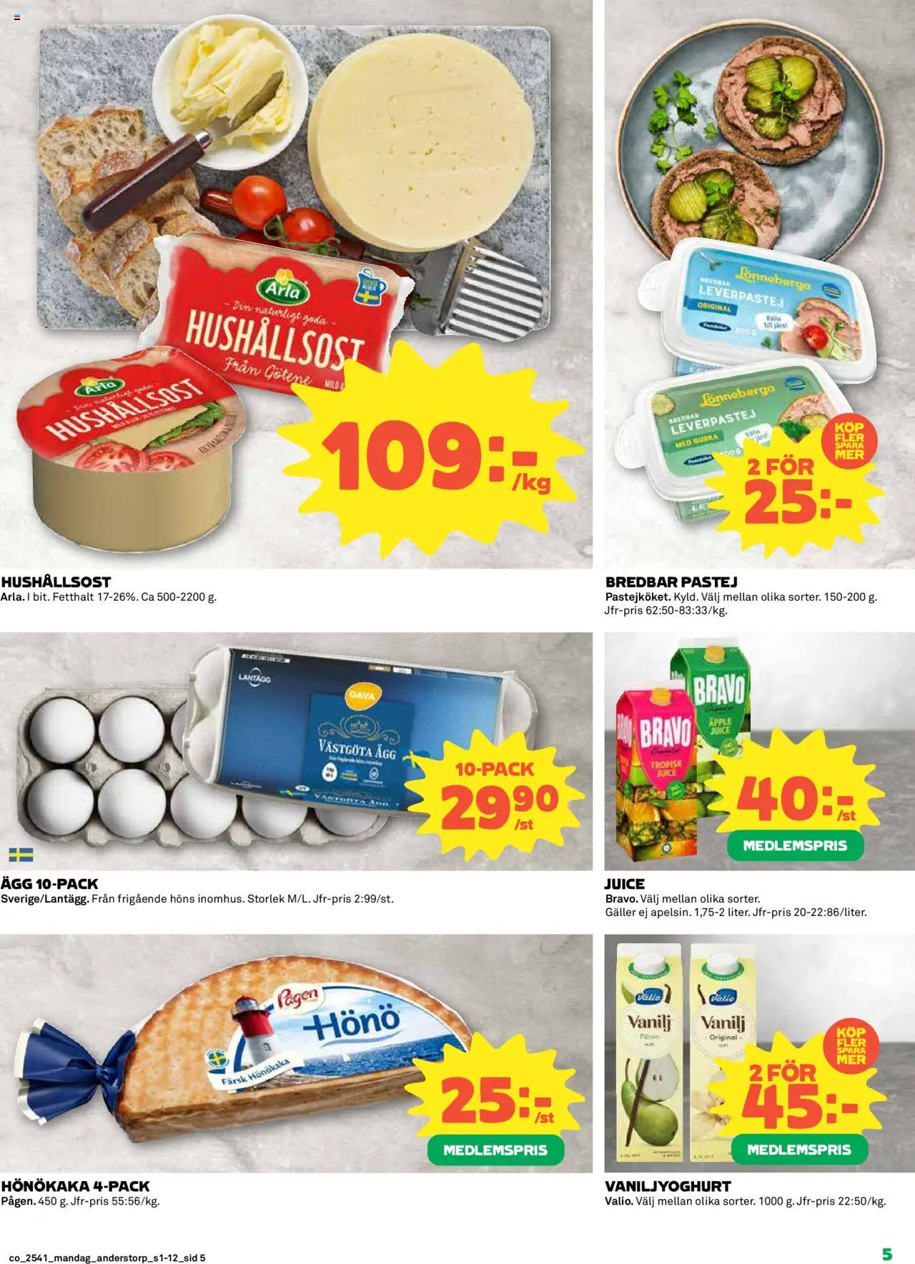 Coop reklamblad aktuell från 06.10.2025 | Sida: 5 | Produkter: Hönökaka, Galler, Juice, Äpple