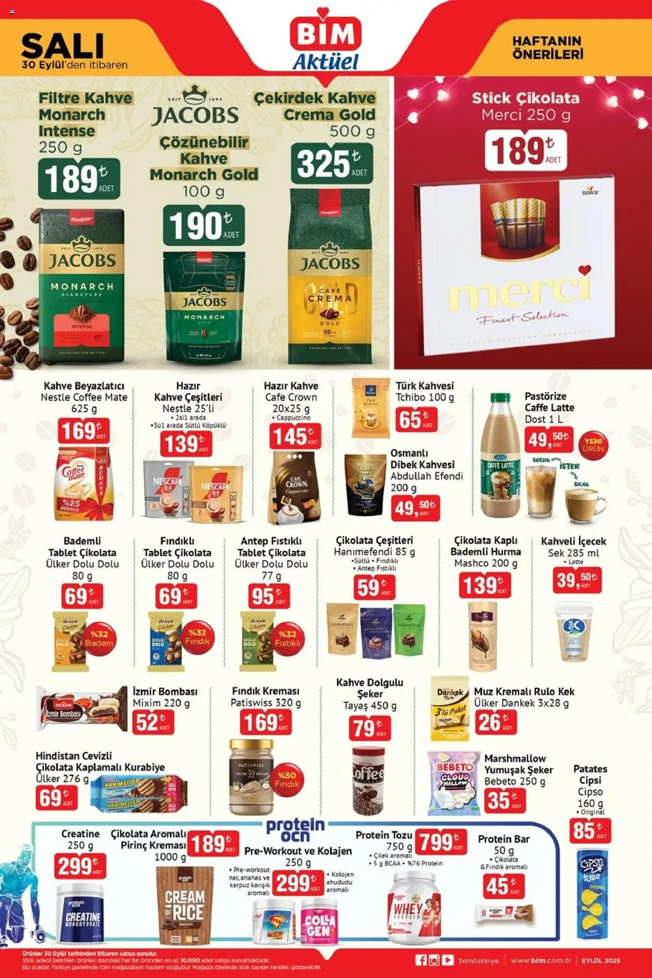 BİM Katalog - 30.09.2025 tarihinden itibaren geçerlidir | Sayfa: 1 | Ürünler: Muz, Çilek, Kurabiye, Tablet