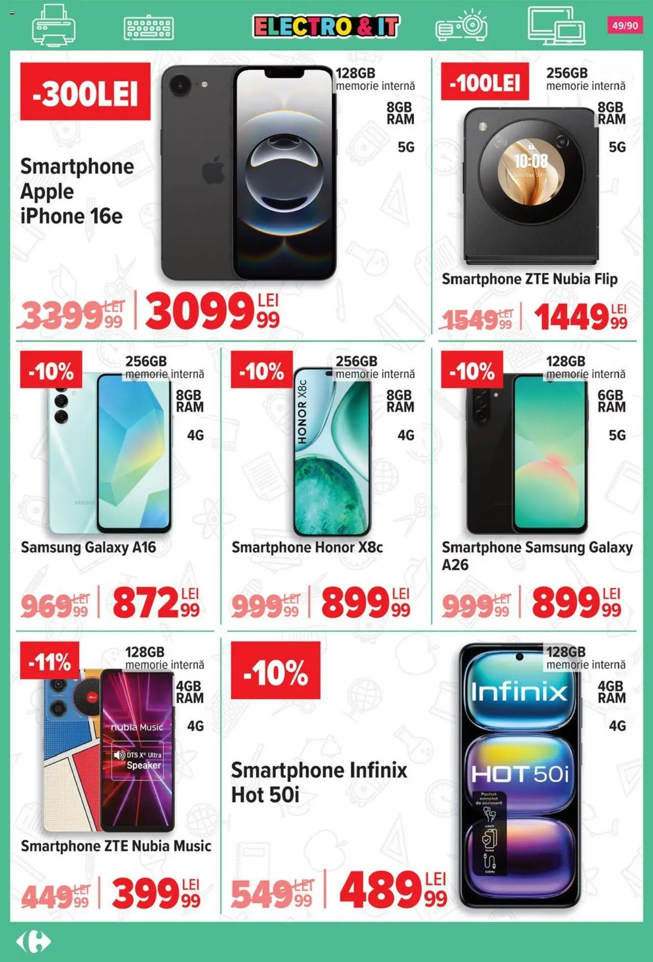 Carrefour catalog - Începe școala – valabil de la 13.08.2025 | Pagină: 50 | Produse: Smartphone, Memorie, Speaker, Apple