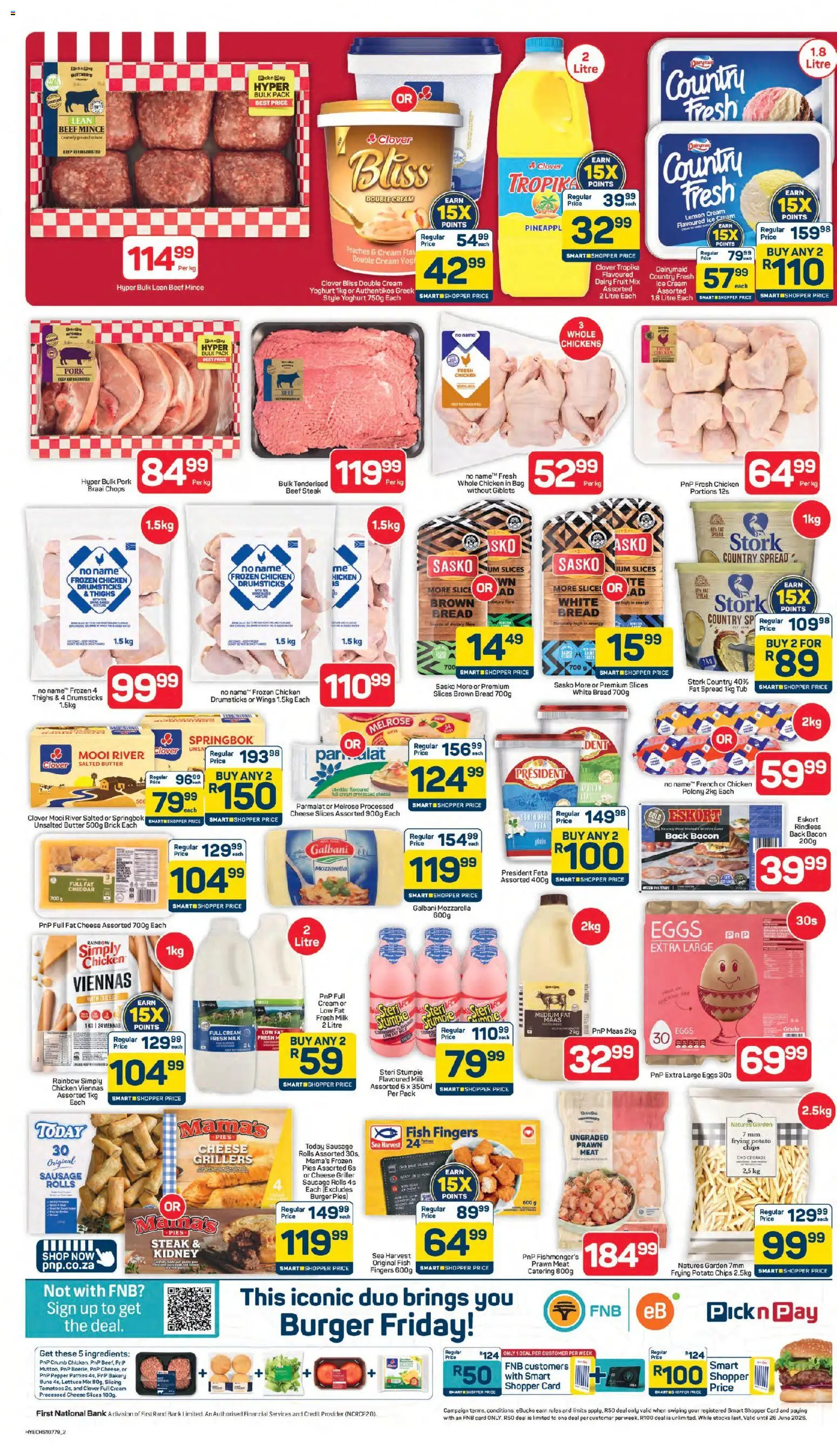 New Pick n Pay catalogue – valid from 24.04.2026 | Page: 2 | Products: Eggs, Fat spread, Lettuce, Bacon