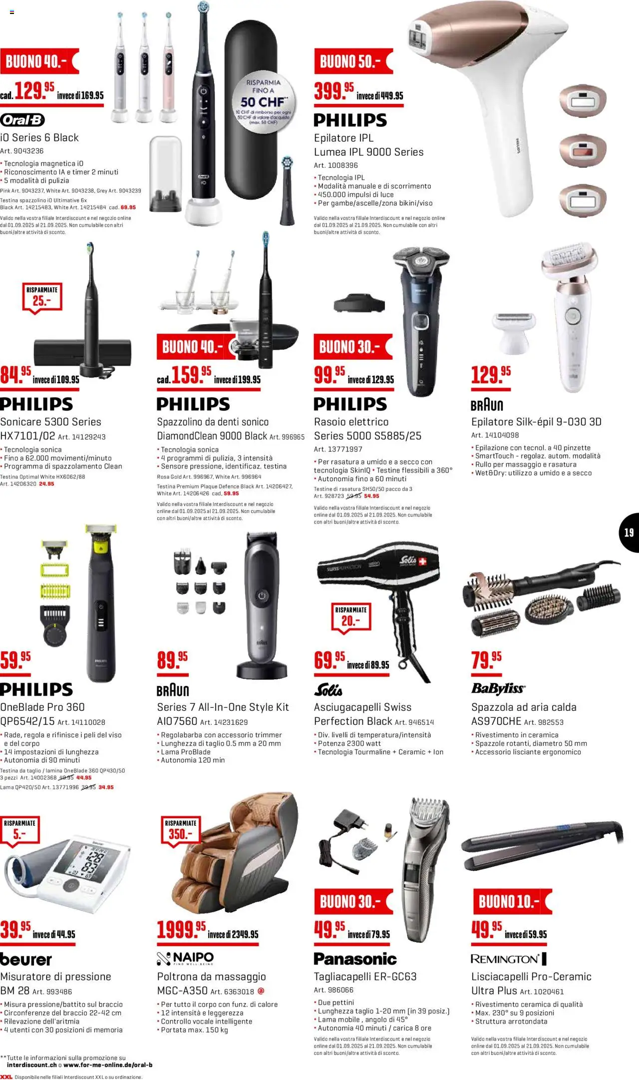 Interdiscount Aktionen Brand Love IT – gültig ab 08.09.2025 | Seite: 19 | Produkte: Pinzette, Philips, Panasonic