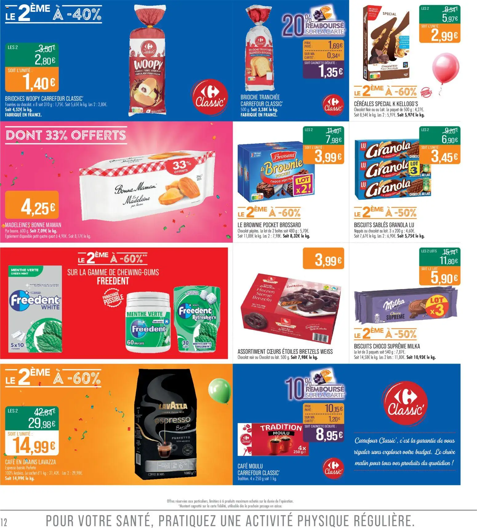{H1} | Page: 12 | Produits: Café moulu, Café, Bretzels, Granola