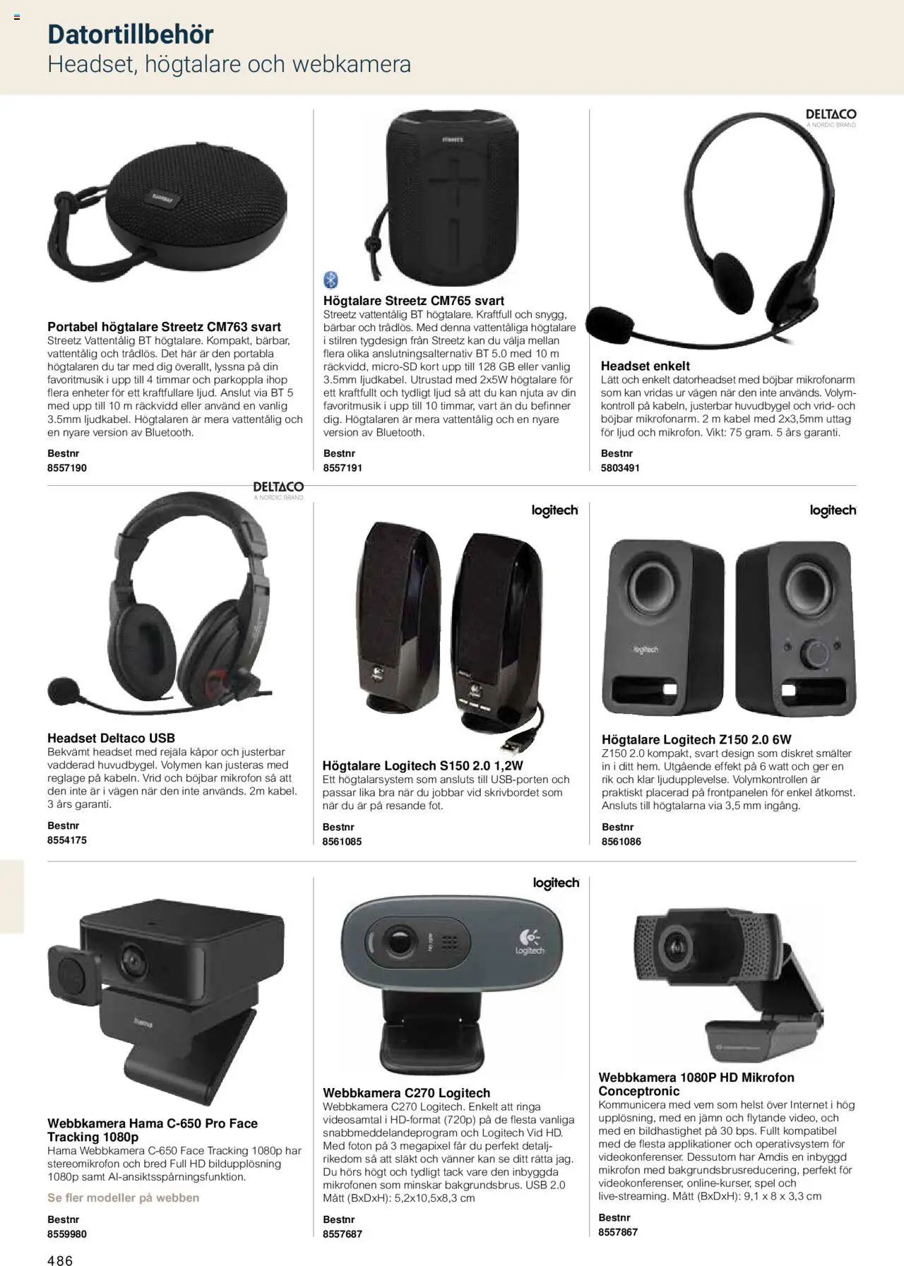 Office Depot reklamblad aktuell från 15.02.2024 | Sida: 488 | Produkter: Kabel, Högtalare, USB, Headset
