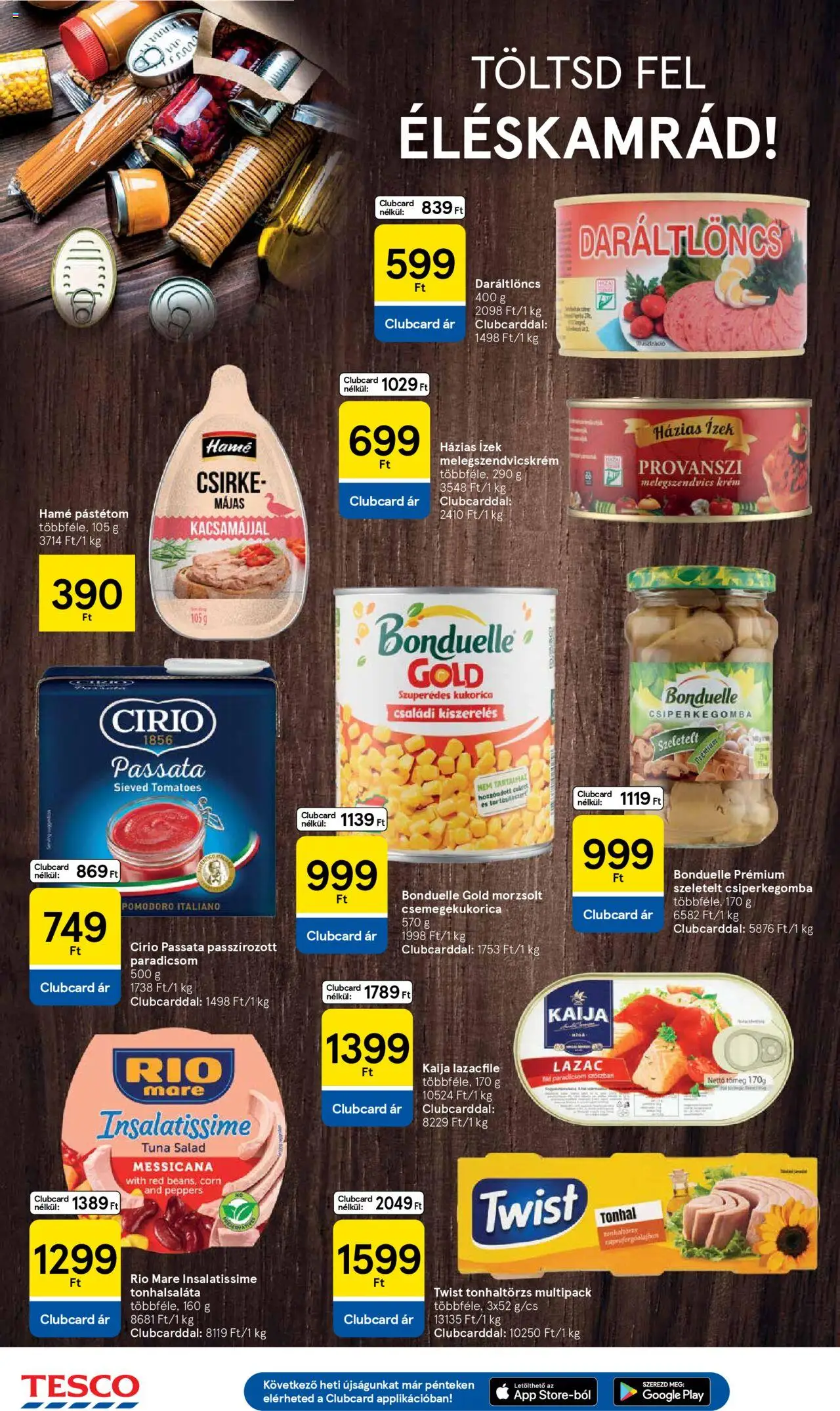 Tesco akciós ujság - amely érvényes a következő dátumtól: 18.09.2025 | Oldal: 20 | Termékek: Tonhalsaláta, Tonhal, Lazac, Paradicsom