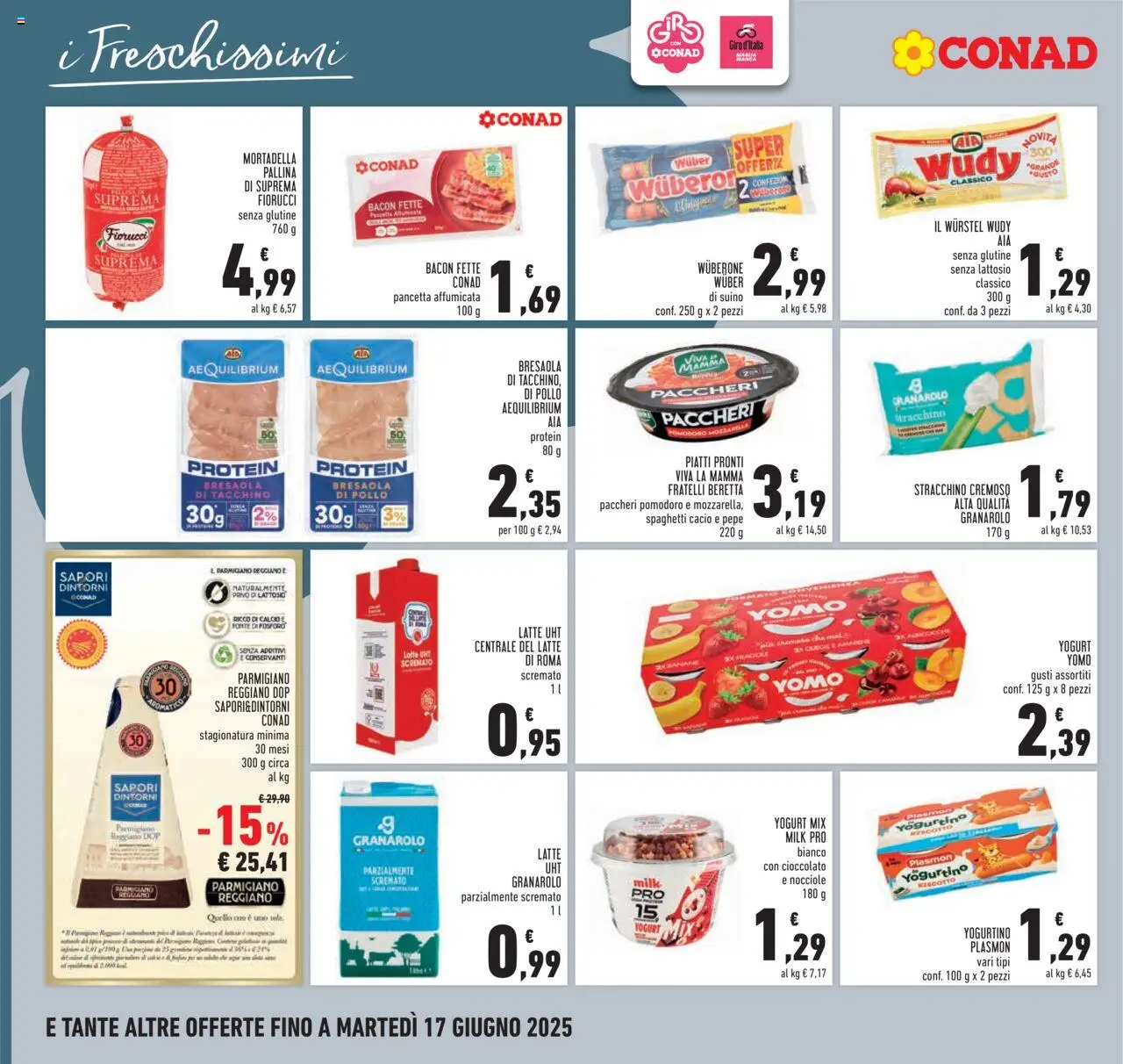 Volantino Conad del 05.06.2025 | Pagina: 16 | Prodotti: Bresaola, Tacchino, Mozzarella, Paccheri