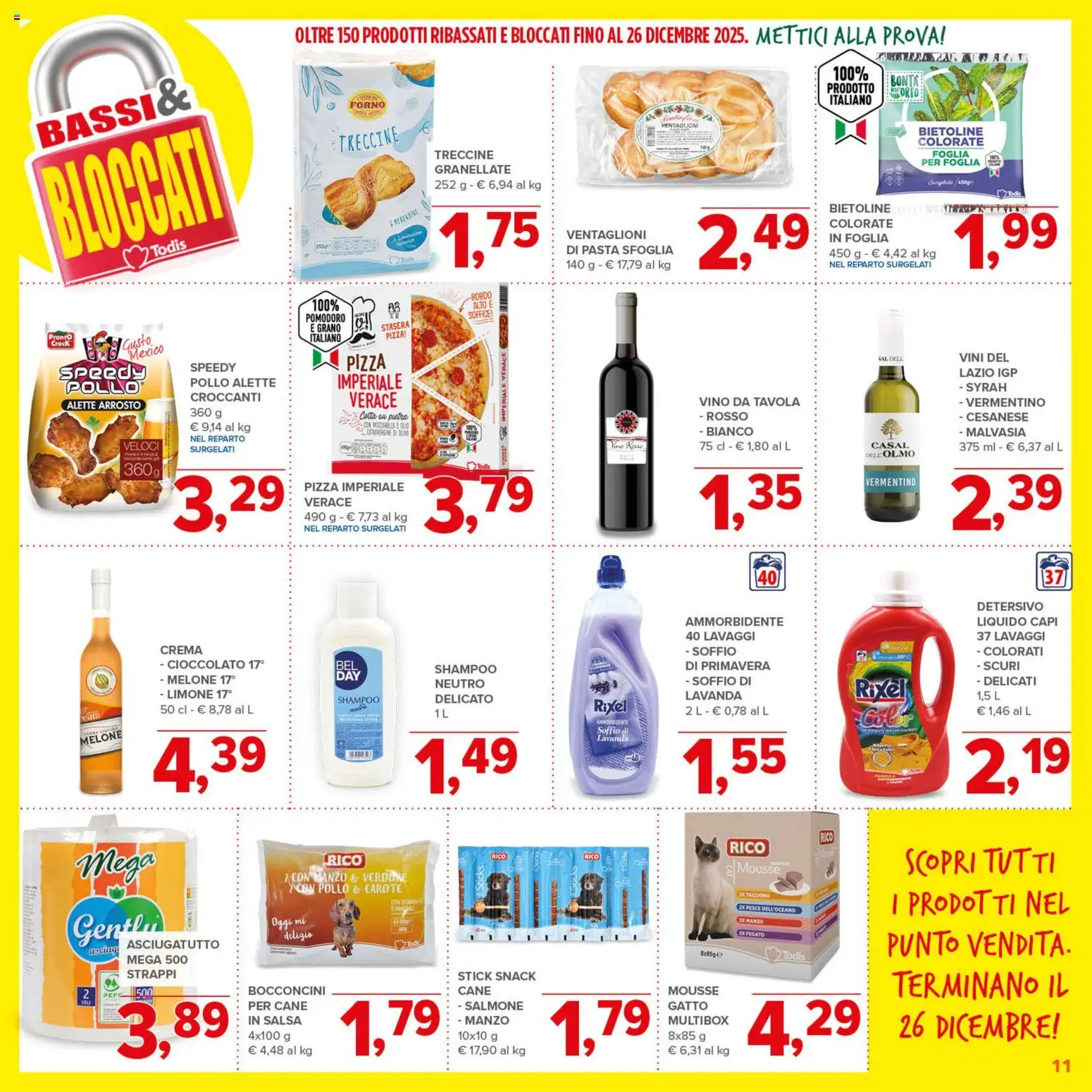 Volantino Todis del 13.11.2025 | Pagina: 11 | Prodotti: Arrosto, Shampoo, Cioccolato, Pollo