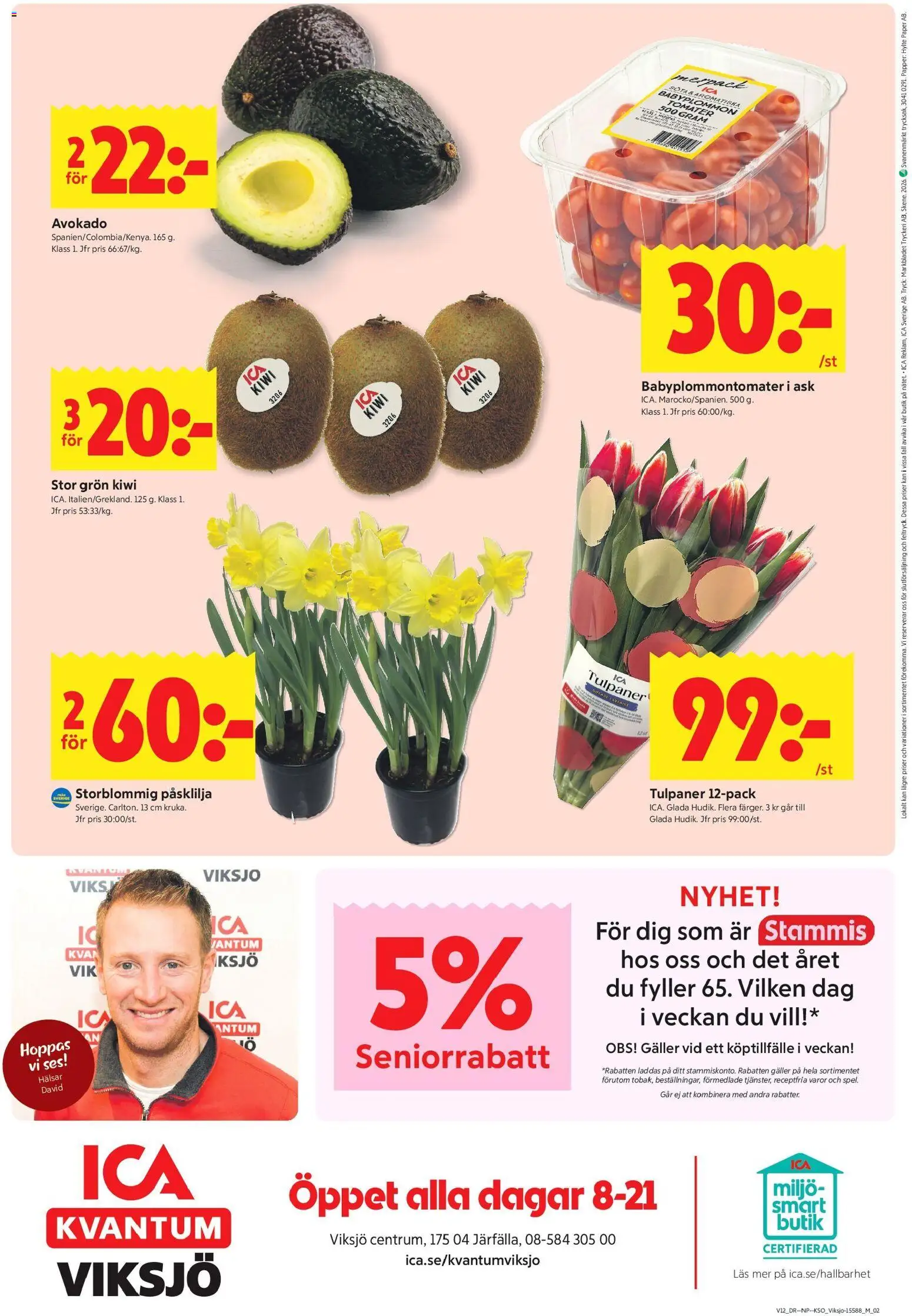 ICA Kvantum reklamblad aktuell från 16.03.2026 | Sida: 10 | Produkter: Galler, Tomater, Papper, Kiwi