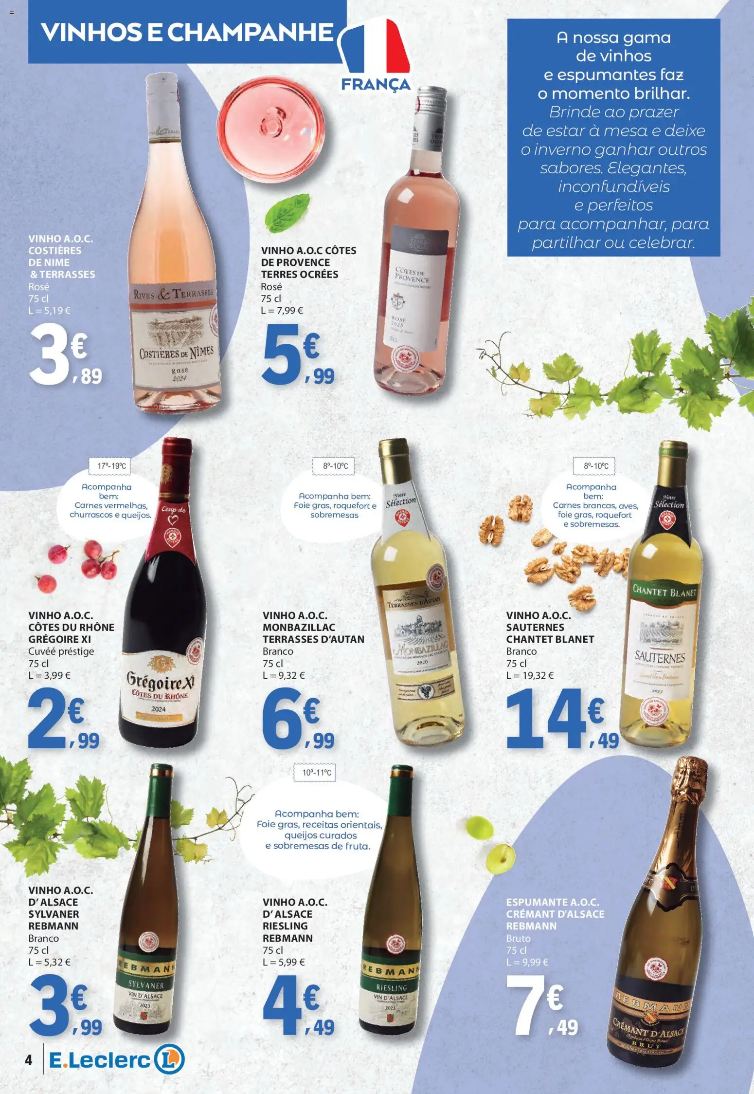 E.Leclerc Folheto da Nossa Marca │ válido de 01.11.2025 | Página: 4 | Produtos: Espumante, Mesa, Vinho