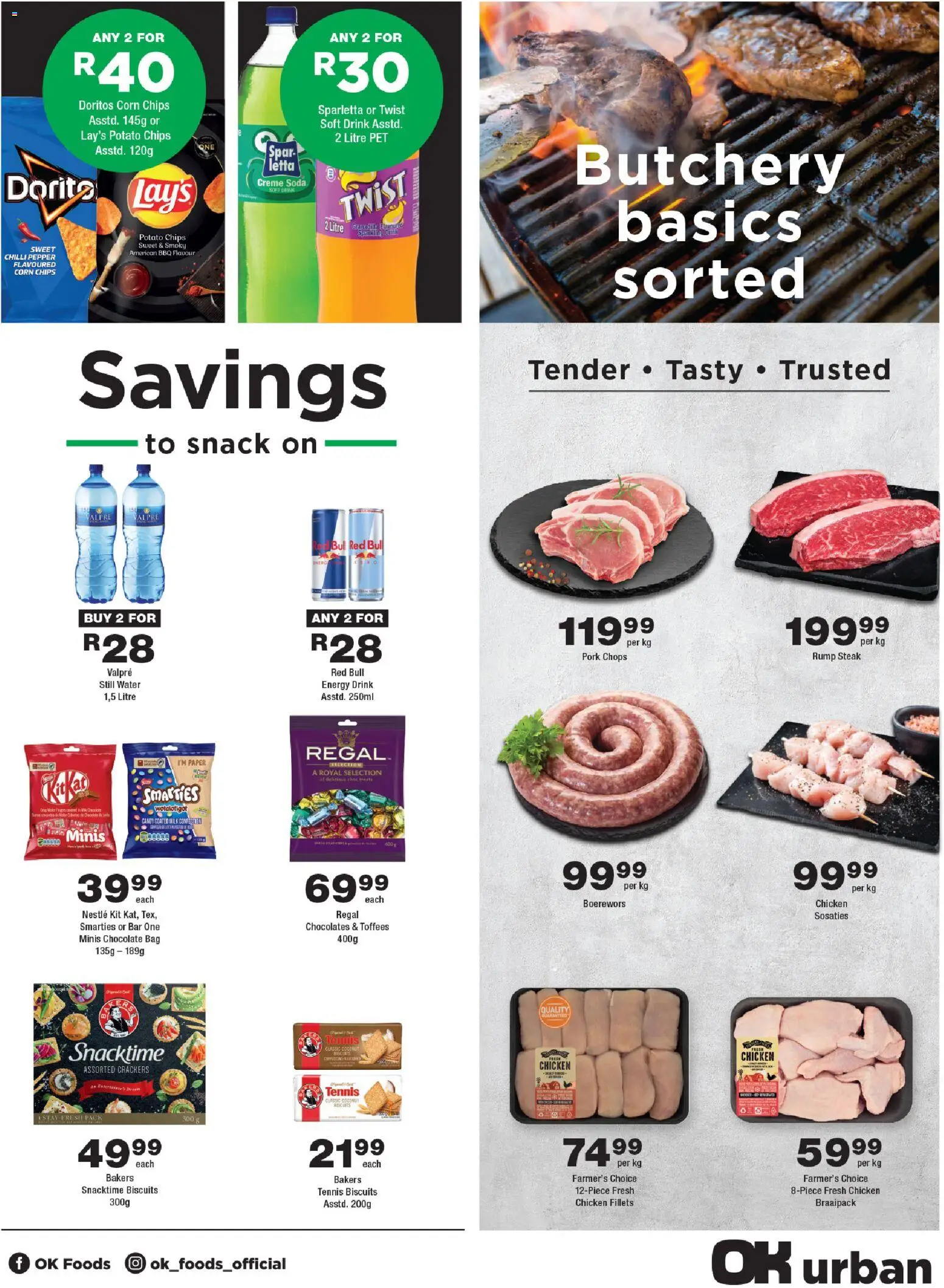 New OK Foods catalogue – valid from 10.12.2025 | Page: 3 | Products: Bag, Steak, Water, Chilli