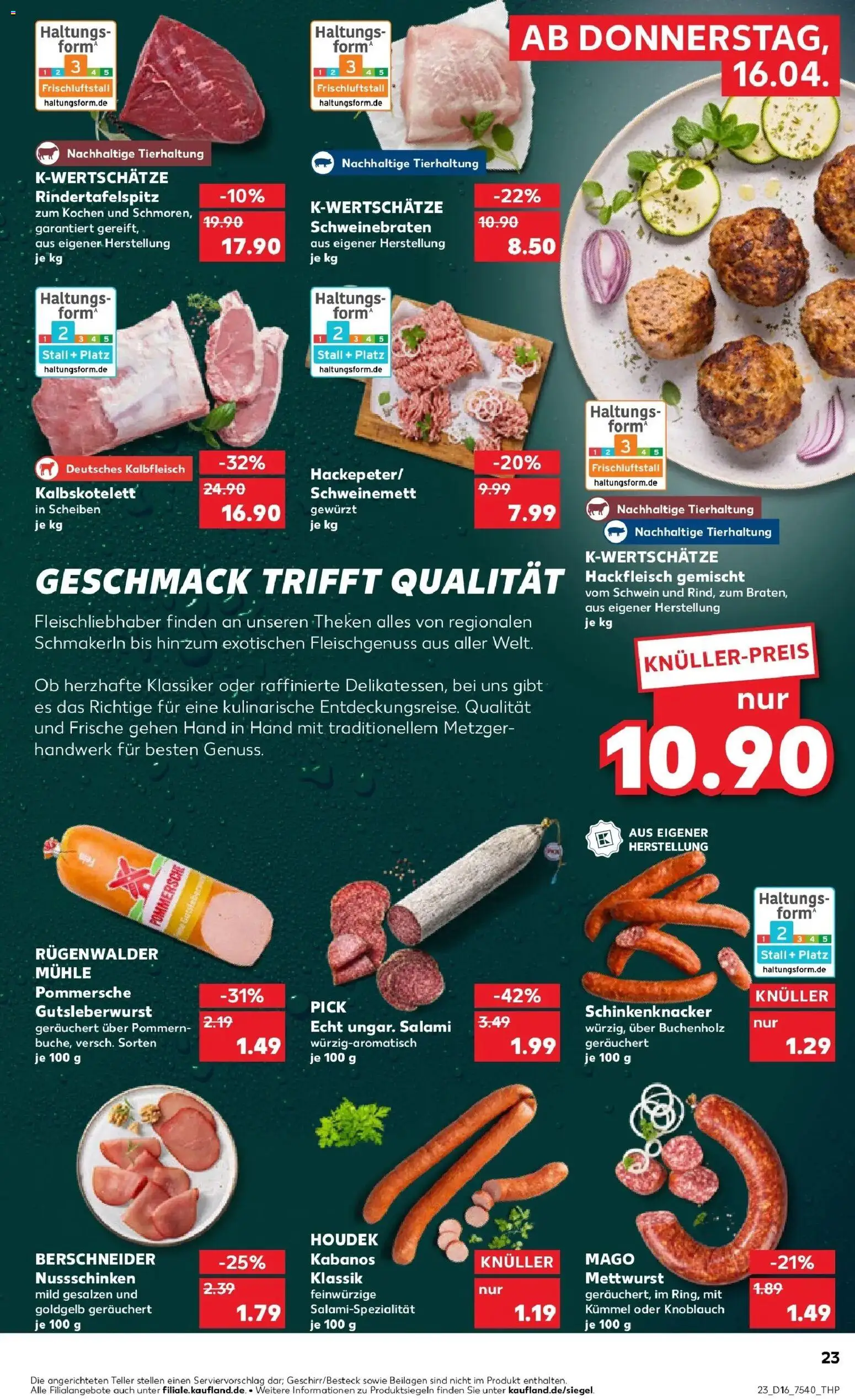Kaufland Prospekt Erfurt	 – gültig ab 16.04.2026 | Seite: 23 | Produkte: Mühle, Knoblauch, Salami, Hackfleisch
