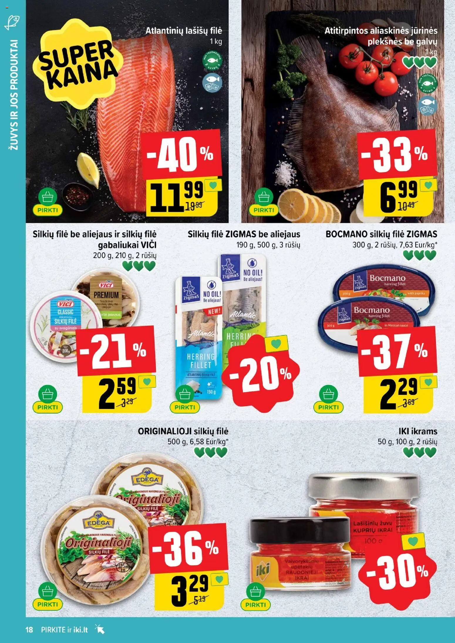 IKI akcijos nuo 12.01.2026 | Puslapis: 18 | Prekių: Paprika, Silkių filė, Ikrai