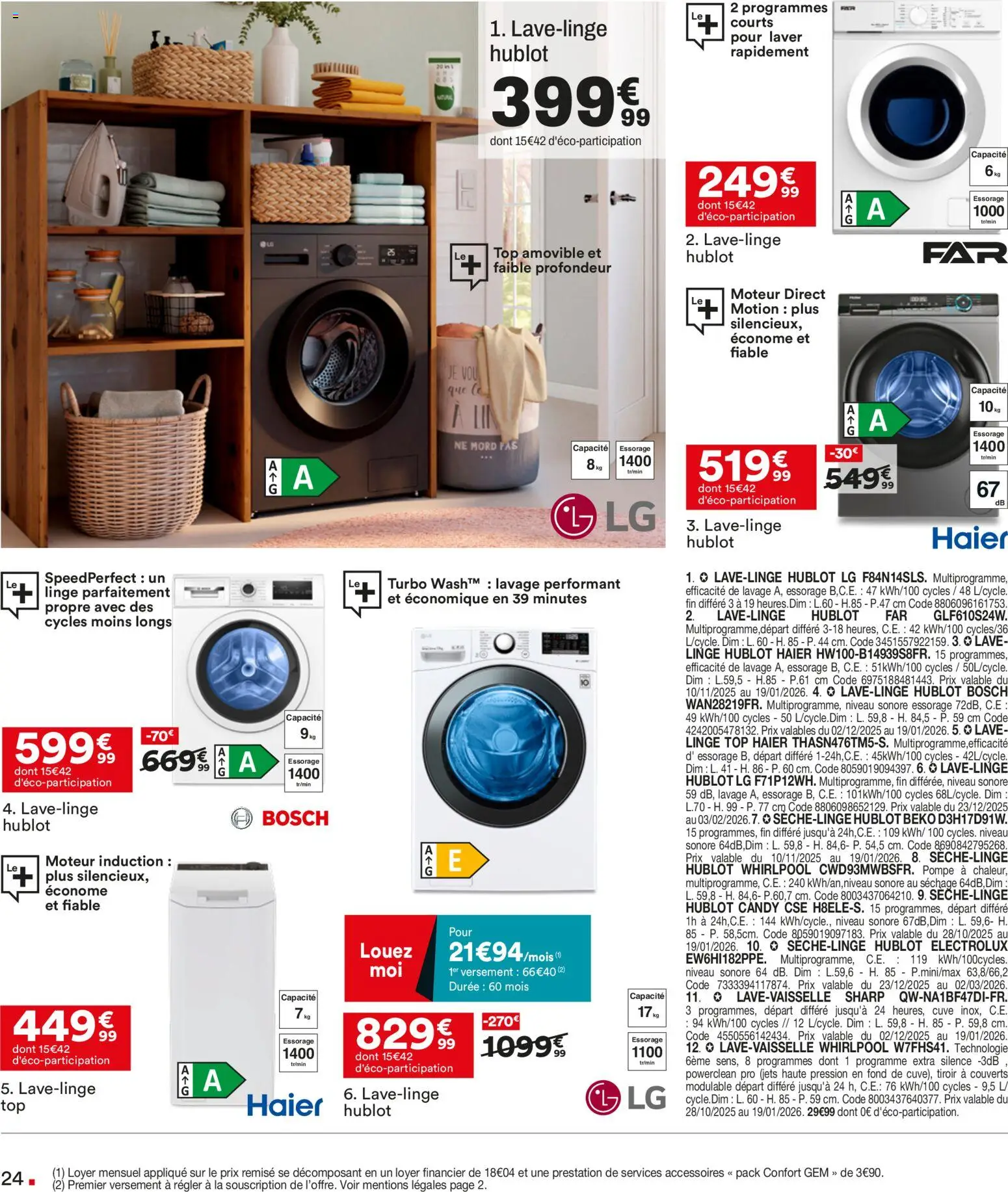 {H1} | Page: 24 | Produits: Lave linge