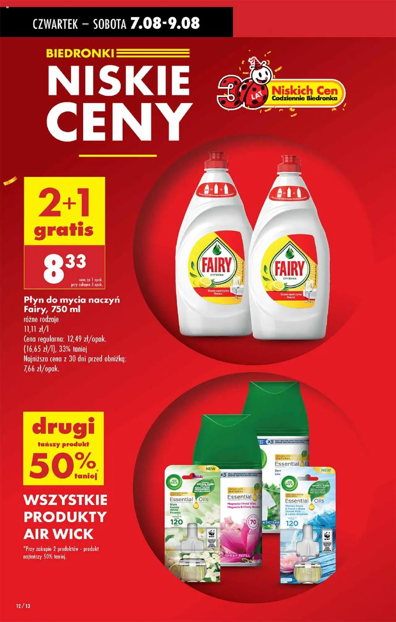 Biedronka gazetka - Oferta W tym tygodniu od 07.08.2025 | Strona: 12 | Produkty: Cytryna, Fairy, Kwiaty, Płyn do mycia naczyń