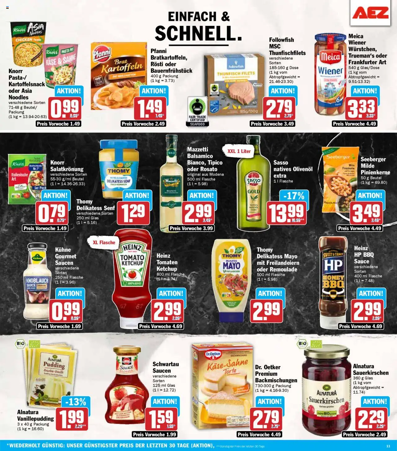 AEZ Prospekt 	 - gültig ab dem 28.07.2025 | Seite: 11 | Produkte: Käse, Thunfisch, Balsamico, Tomaten