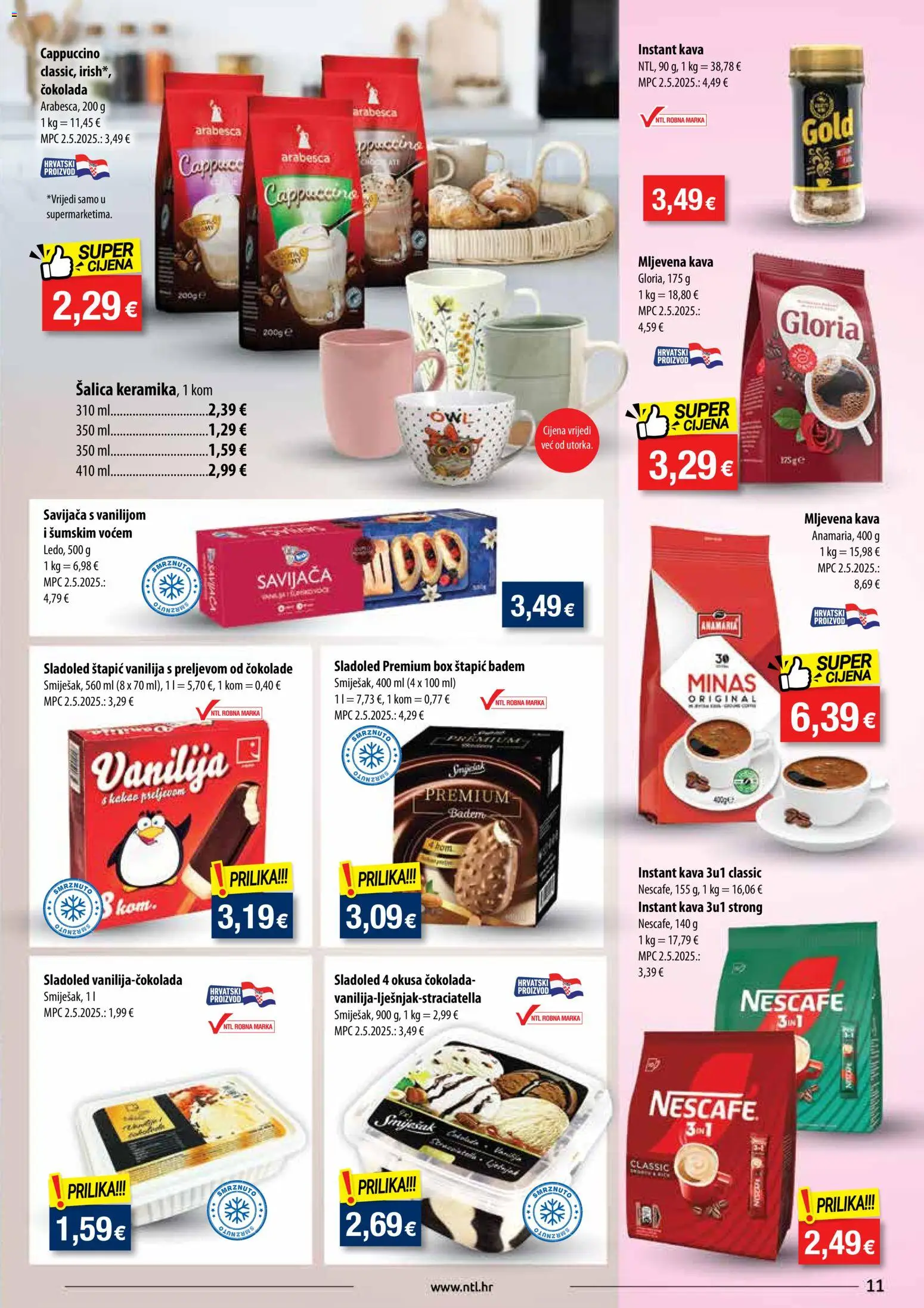 NTL katalog | vrijedi od 22.10.2025 | Stranica: 11 | Proizvodi: Čokolada, Arabesca, Šalica, Cappuccino
