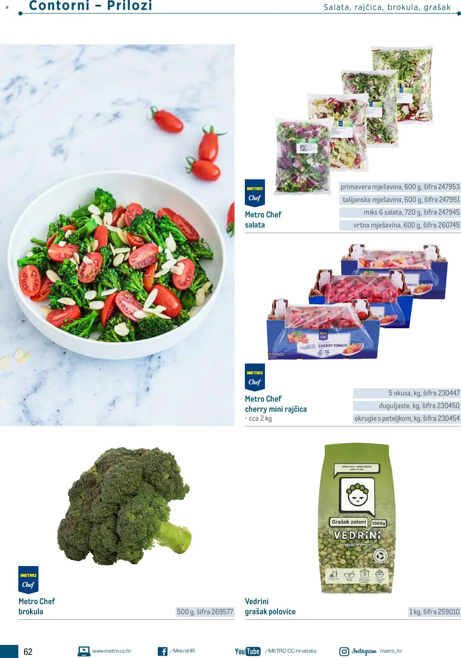 Metro katalog | vrijedi od 05.03.2026 | Stranica: 62 | Proizvodi: Brokula, Salata, Grašak, Rajčica